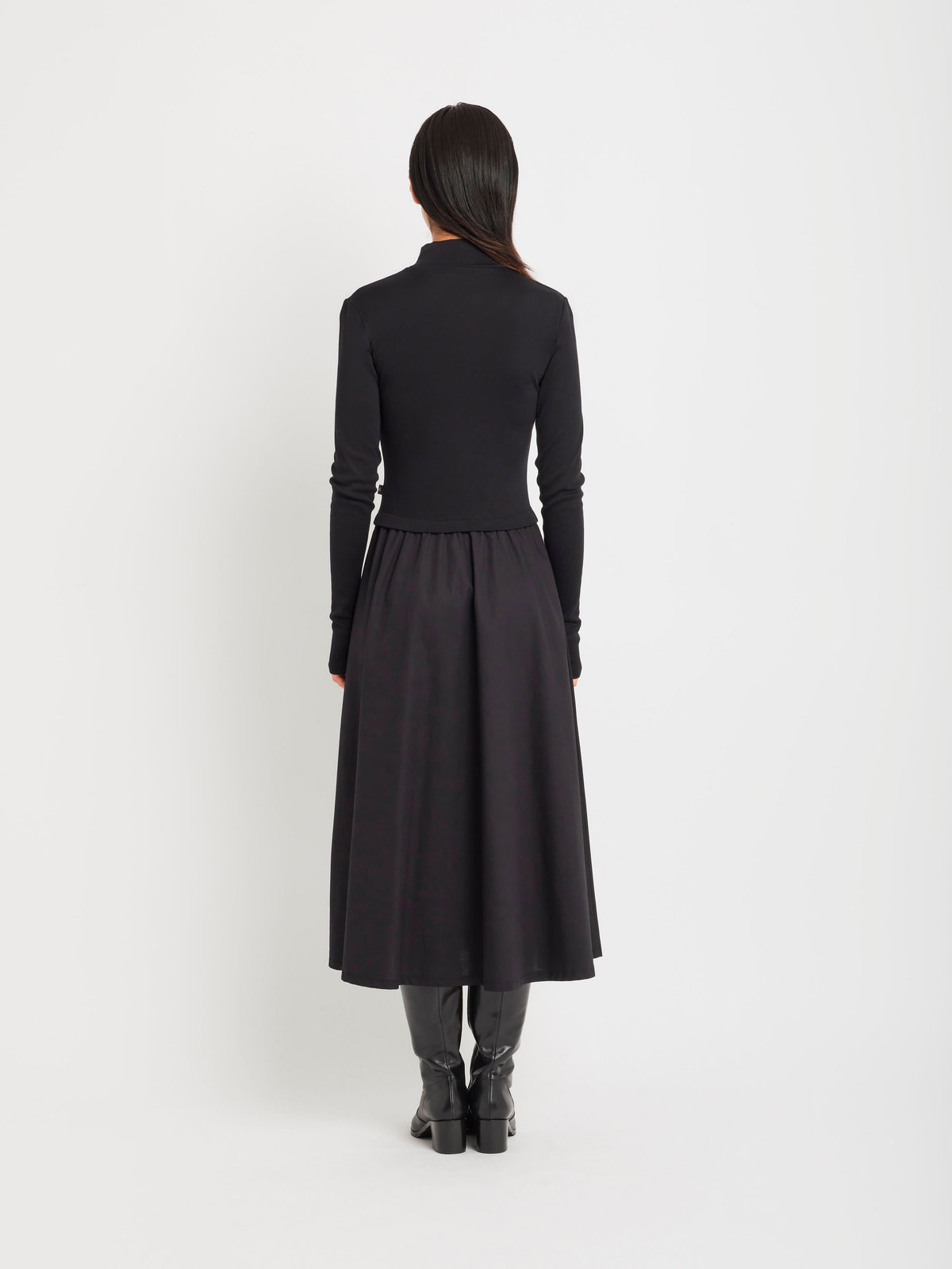 FEMME ウィメンズ コットン 長袖 ロング ワンピース ”Vian” ブラック
