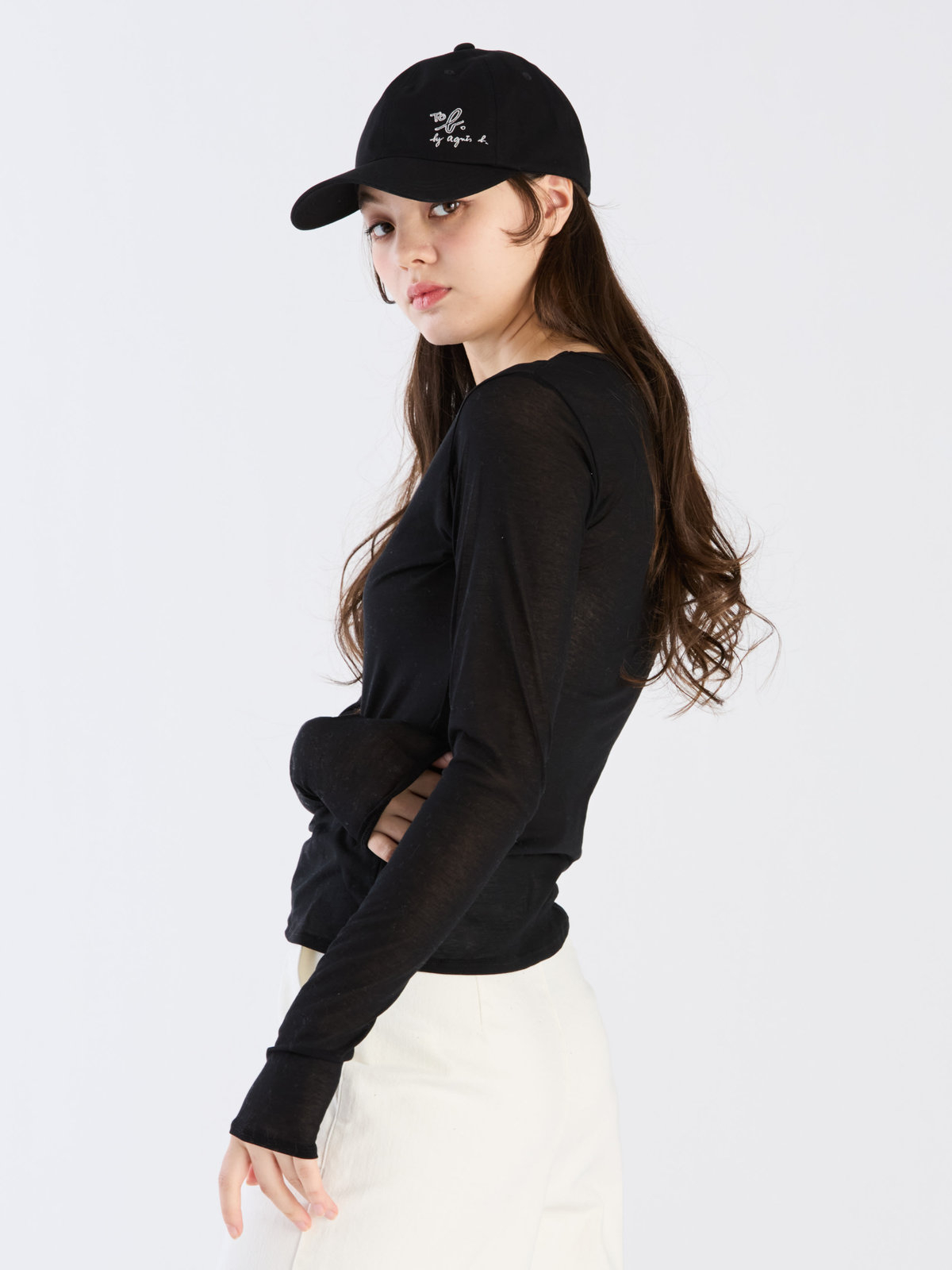 To b. by agnès b. 【Outlet】シアーロングTシャツ ブラック