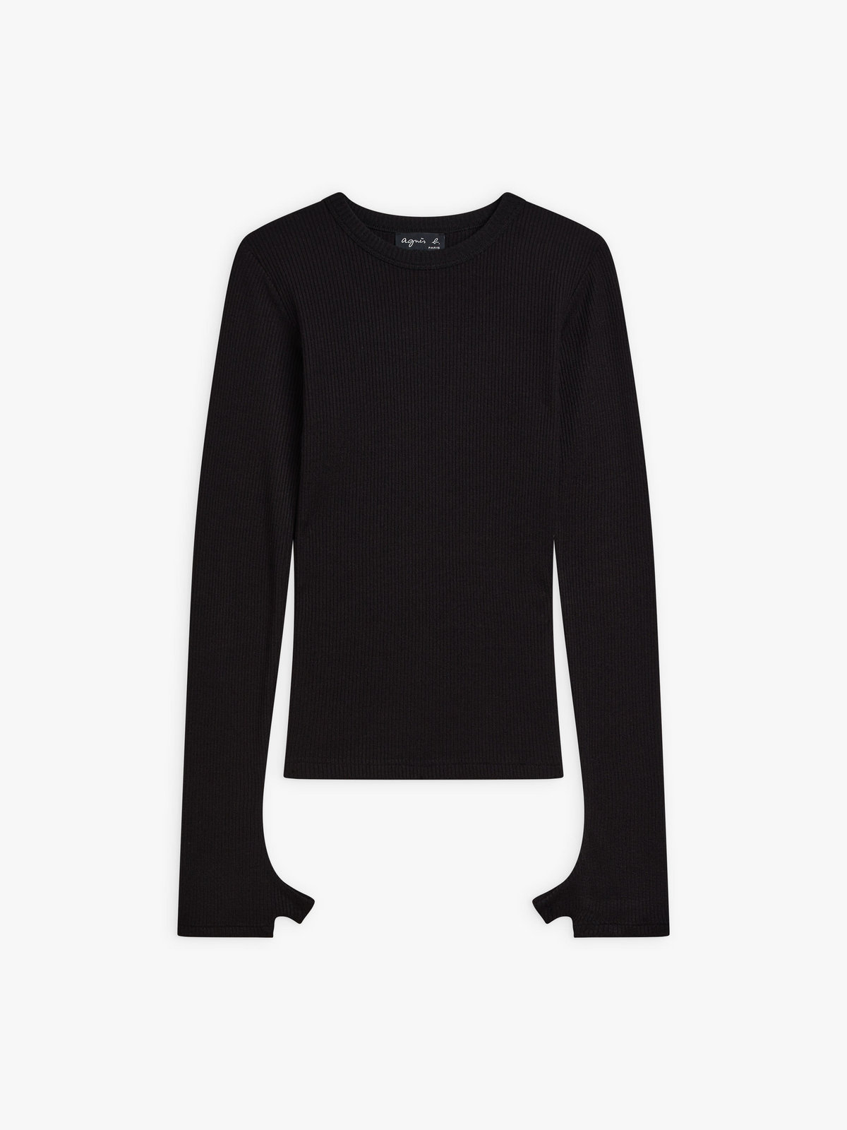 FEMME ウィメンズ フィンガーレス 長袖 Tシャツ "Evening Mitaines" ブラック