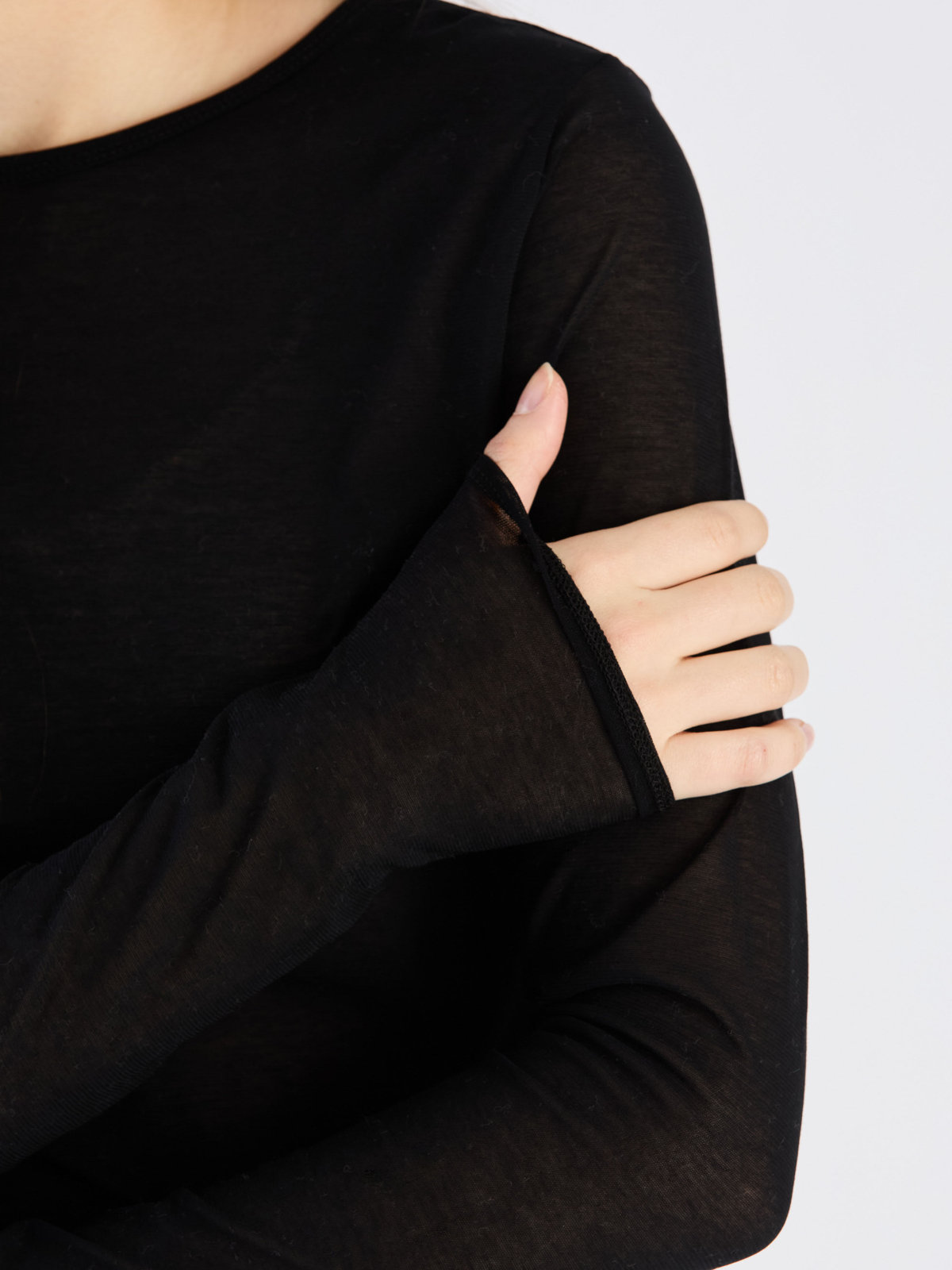 To b. by agnès b. 【Outlet】シアーロングTシャツ ブラック