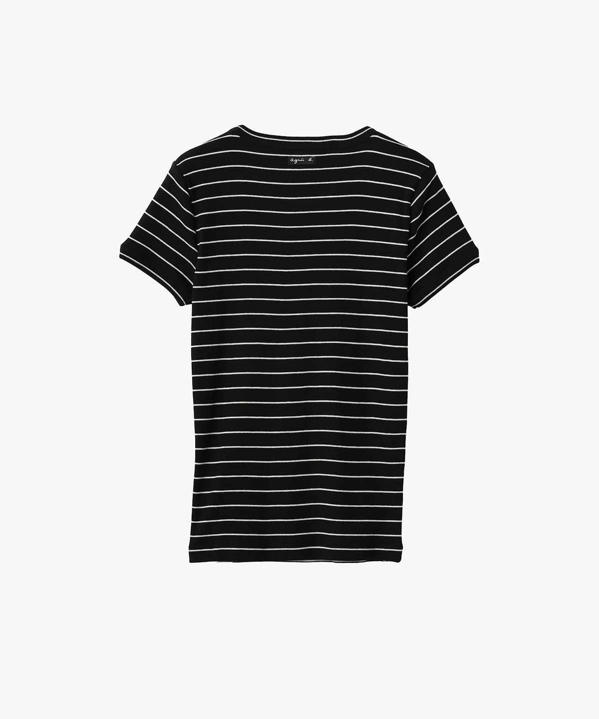 FEMME ウィメンズ ボーダー 半袖 リブ Tシャツ "Be Bop" ブラック