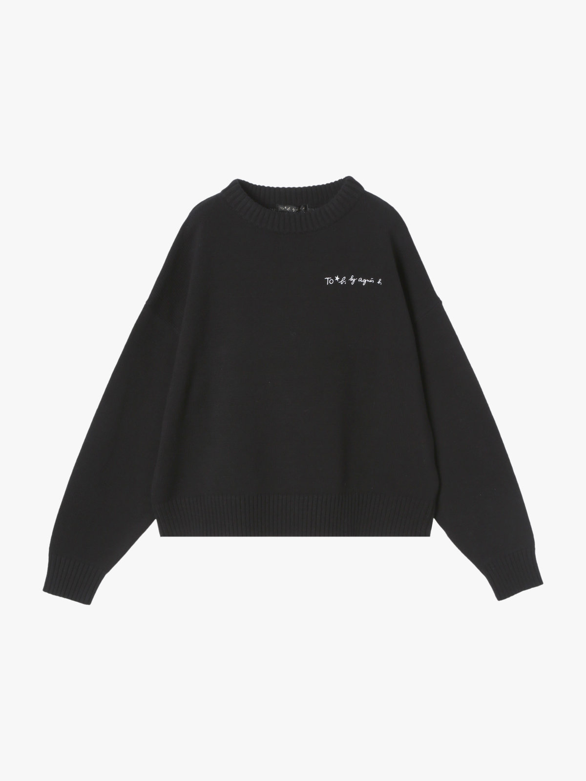 To b. by agnès b. SOFT KNIT SHORT PO ホワイト×ブラック