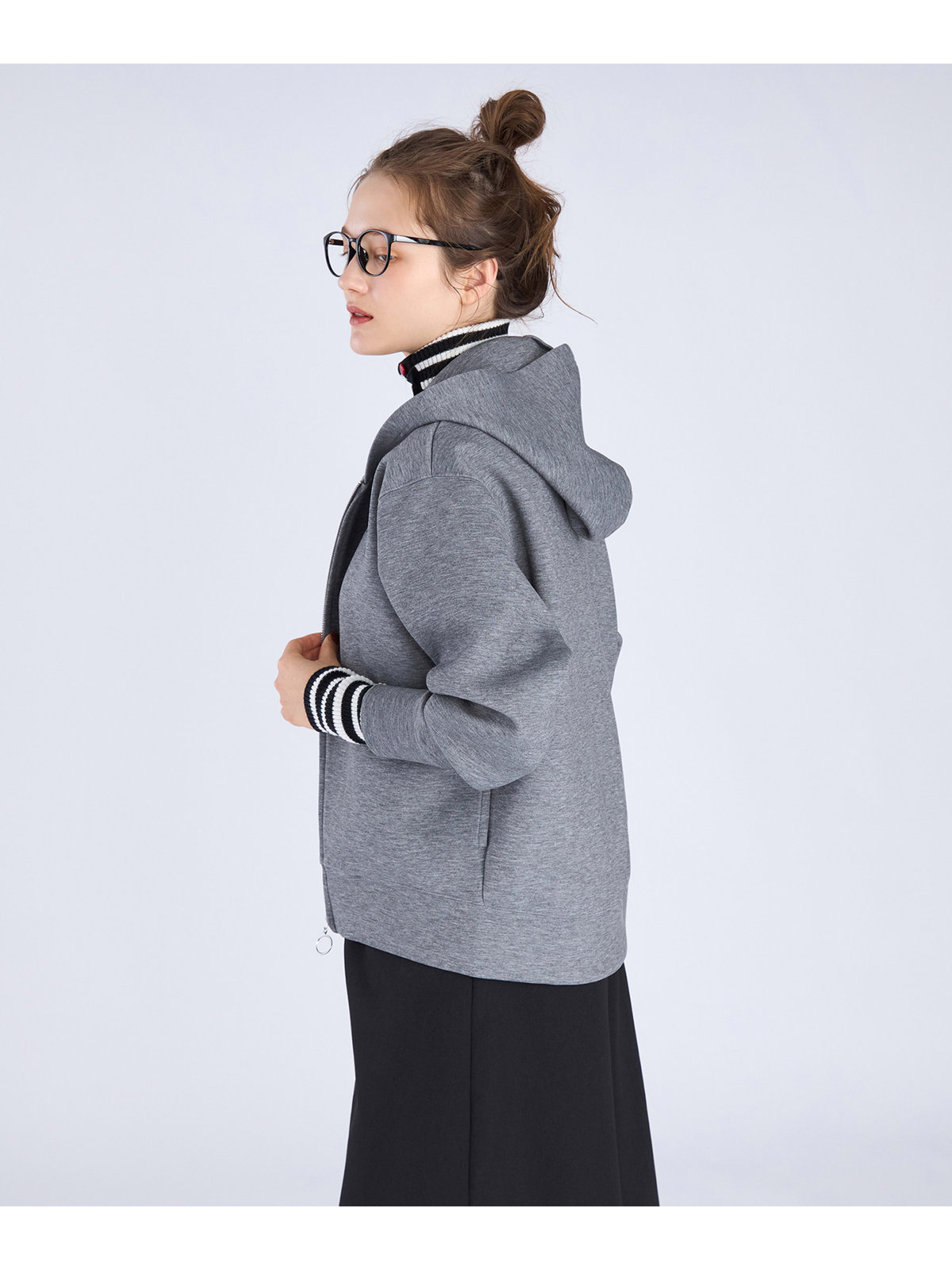 To b. by agnès b. WEB限定 ビッグシルエットフーディー グレー