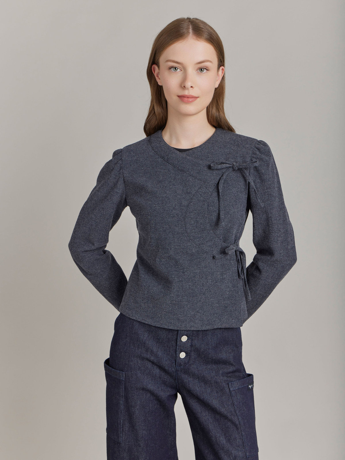 FEMME ウィメンズ 【Outlet】UBJ0 VESTE ジャケット グレー×ブラック