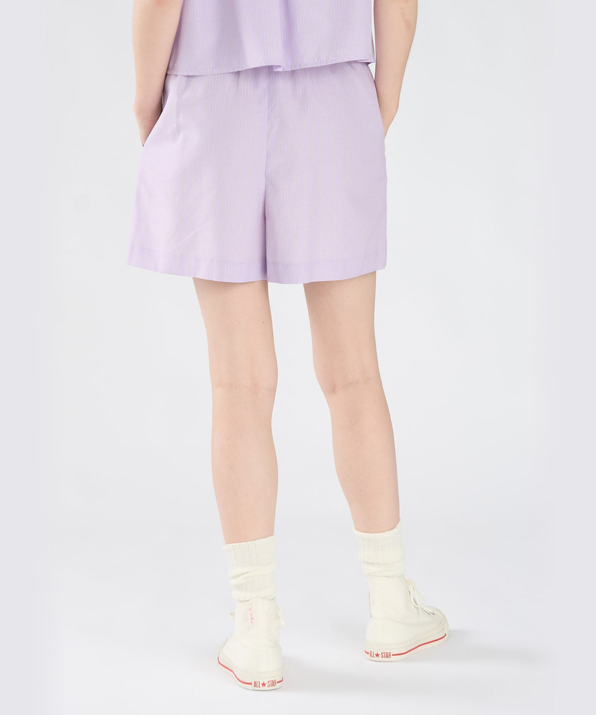 To b. by agnès b. ストライプ ショートパンツ パープル系その他