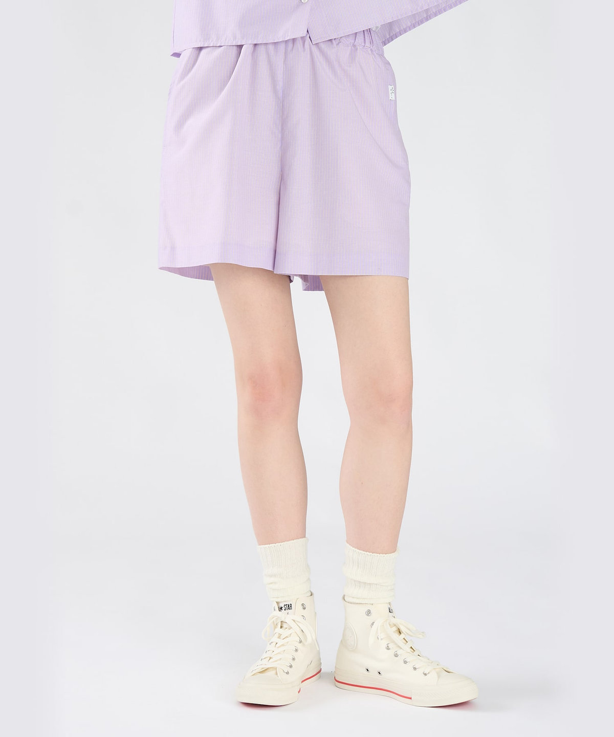To b. by agnès b. ストライプ ショートパンツ パープル系その他