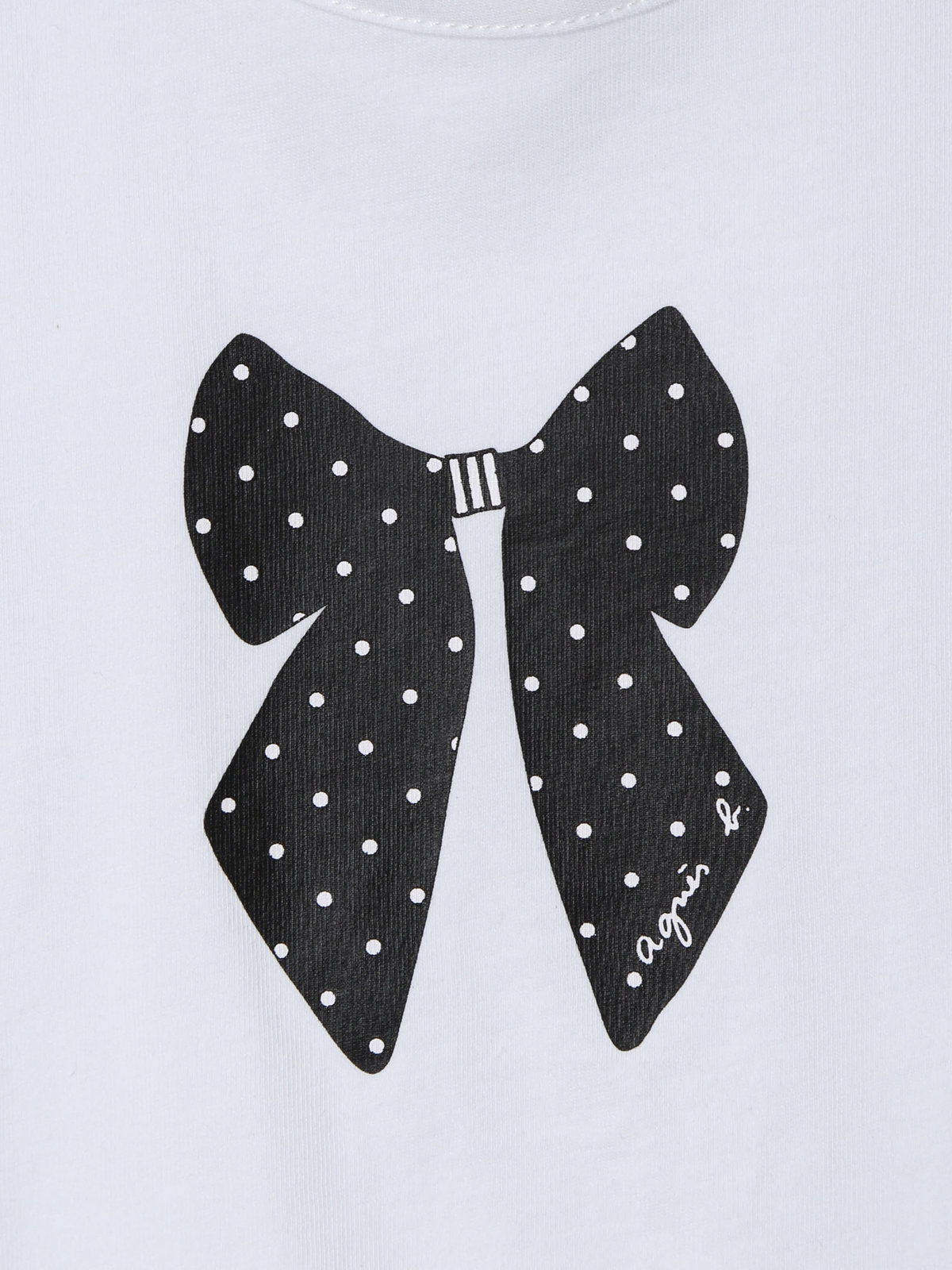 ENFANT ベビー ベビー リボンプリント コットン 半袖 Tシャツ ホワイト