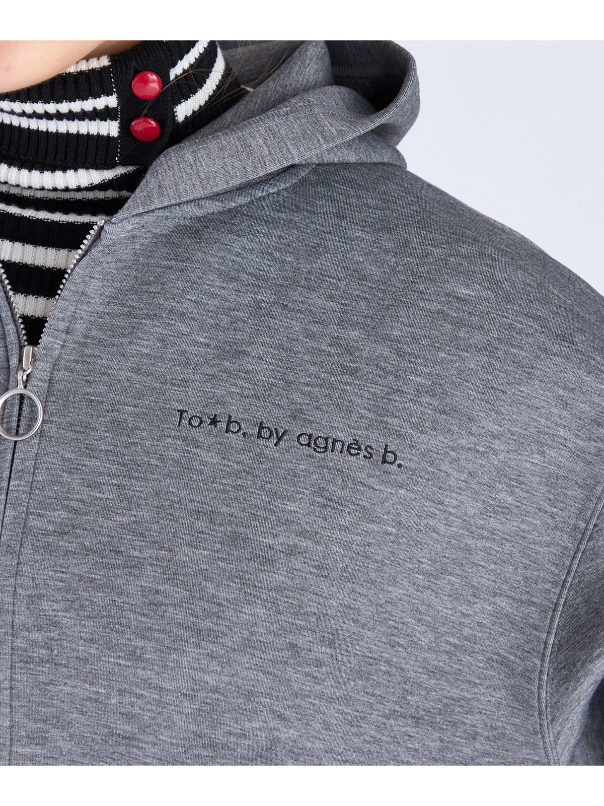 To b. by agnès b. WEB限定 ビッグシルエットフーディー グレー