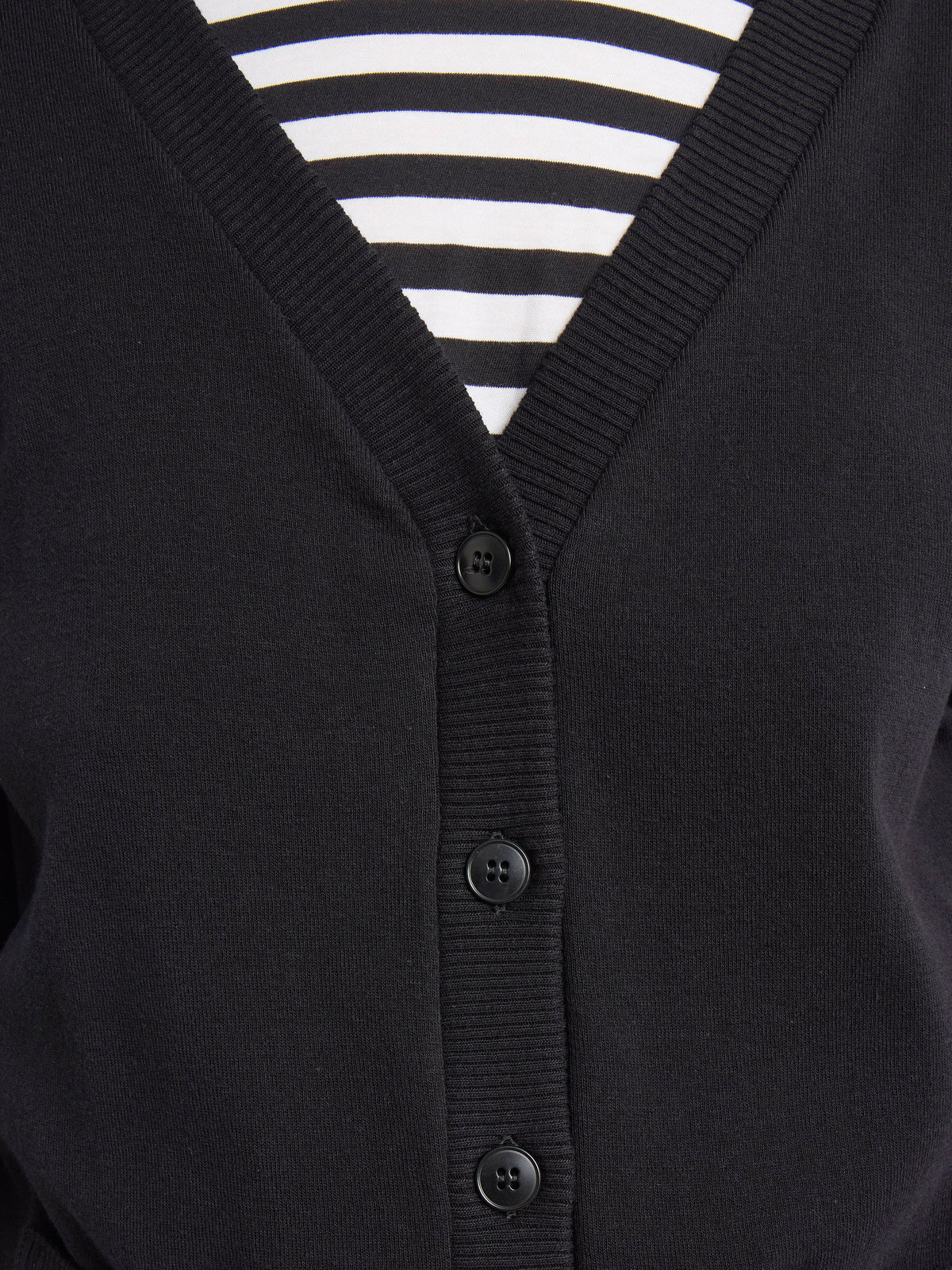 FEMME ウィメンズ コットン Vネック 長袖 ニット カーディガン ”Homme” ブラック