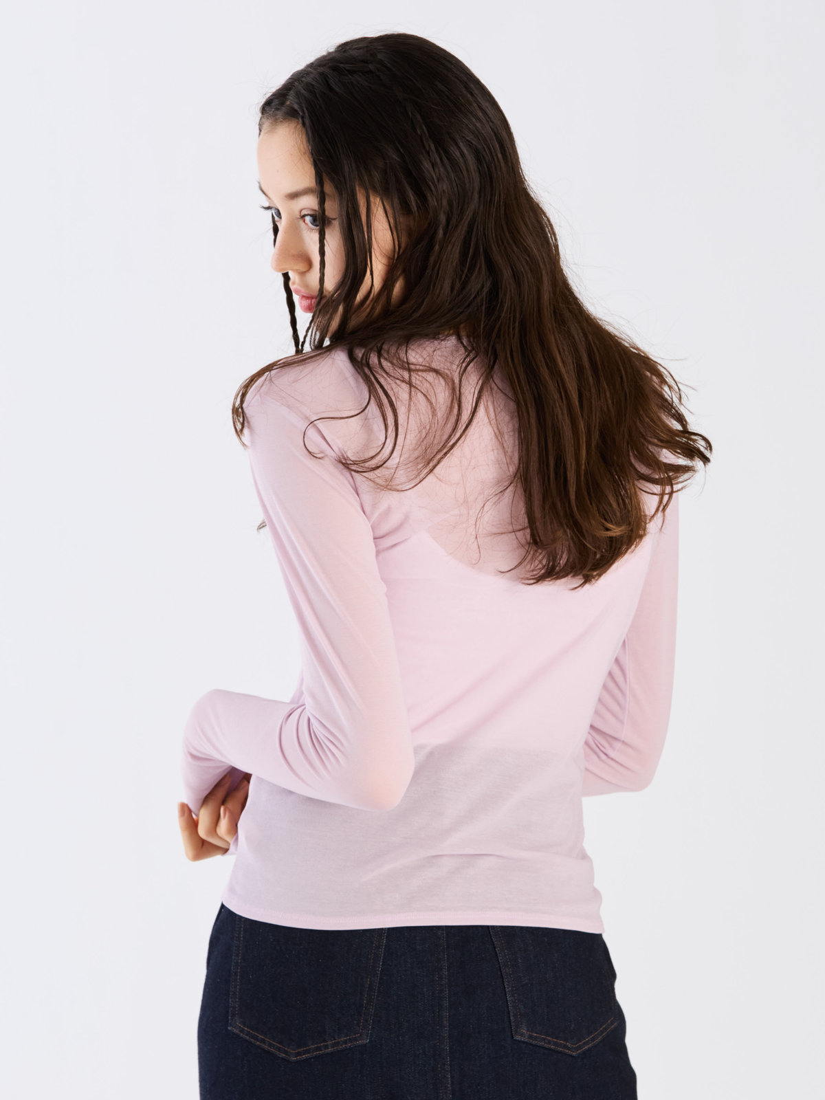 To b. by agnès b. 【Outlet】シアーロングTシャツ ピンク