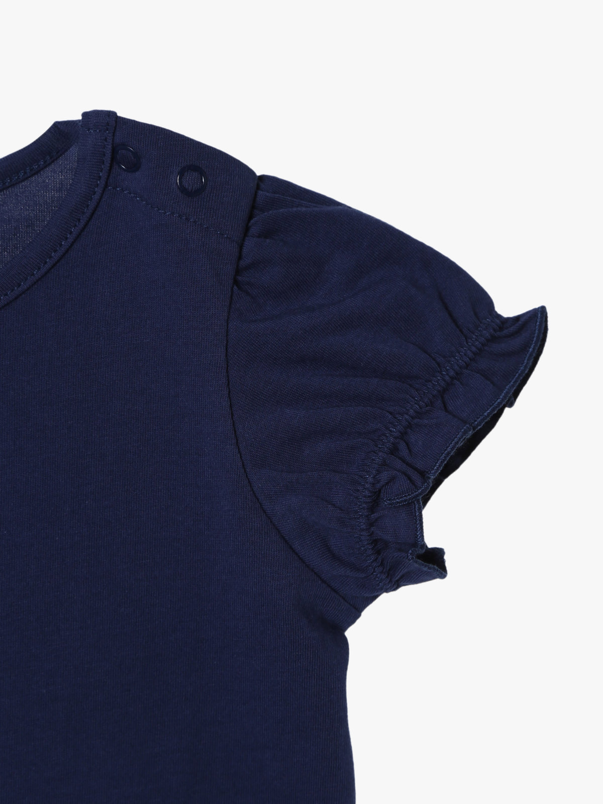 ENFANT ベビー ベビー リボンプリント コットン 半袖 Tシャツ ネイビー