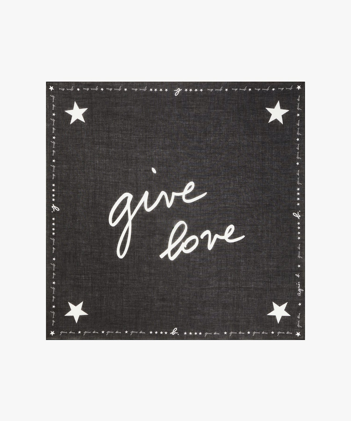 FEMME ウィメンズ コットン バンダナ "Give love" ブラック