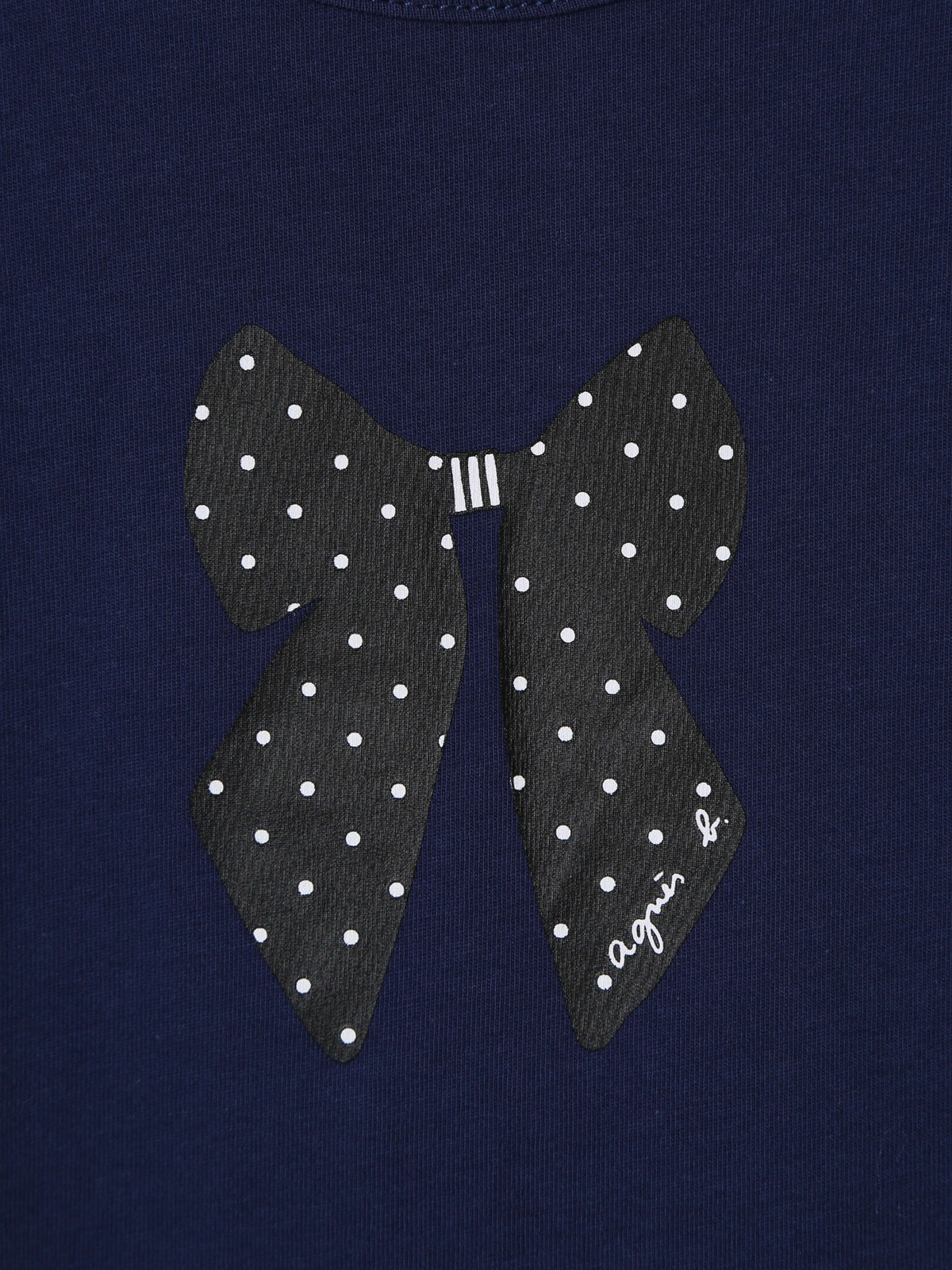 ENFANT ベビー ベビー リボンプリント コットン 半袖 Tシャツ ネイビー