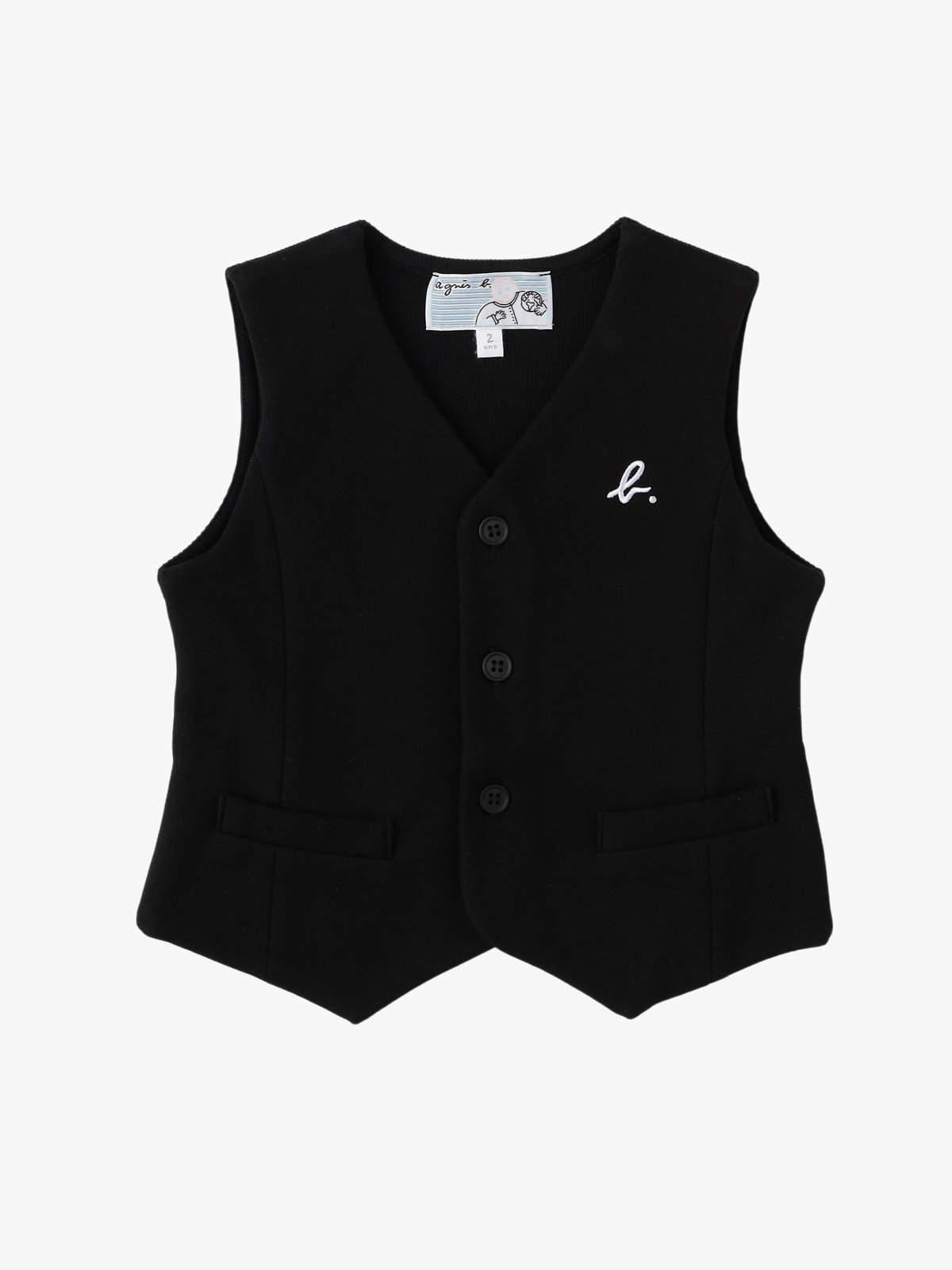 ENFANT ベビー ベビー "b."ロゴ ジレ ブラック