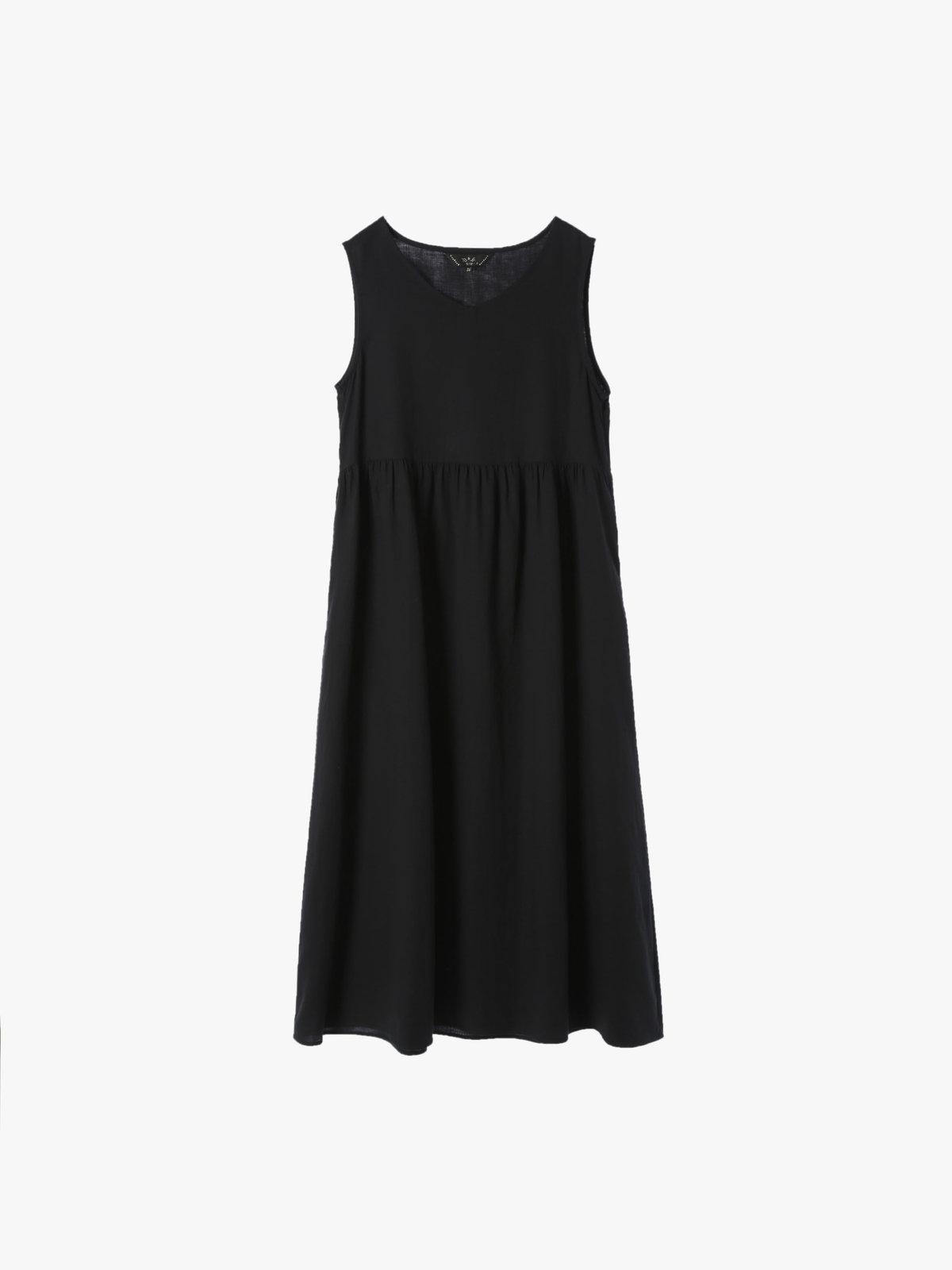 To b. by agnès b. 【Outlet】コットン Wガーゼ ノースリーブ ロングワンピース ブラック