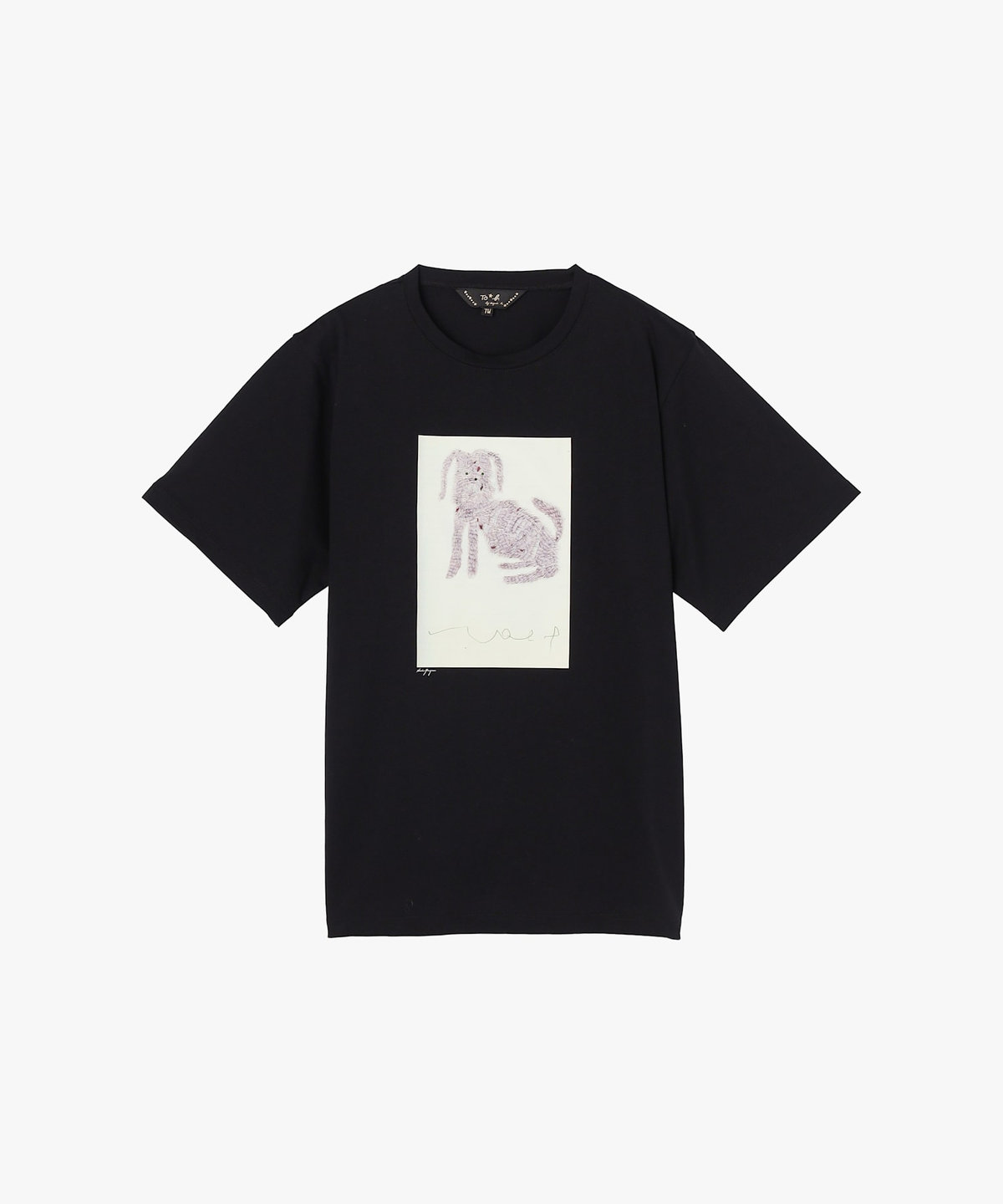 To b. by agnès b. Dog T オーガニックコットン 半袖 アーティストTシャツ ブラック