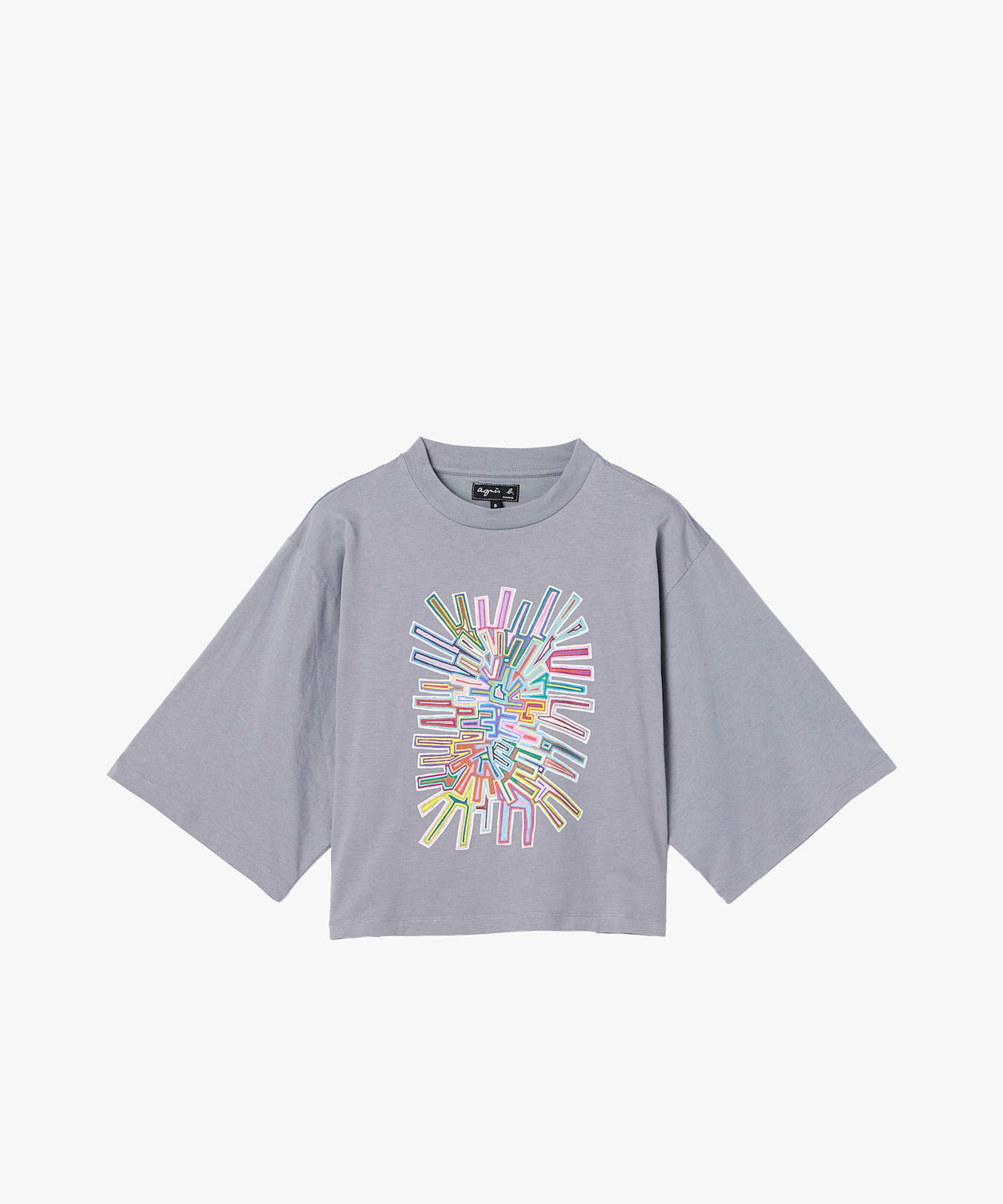 FEMME ウィメンズ プリント オーガニックコットン 5分袖 アーティスト Tシャツ "Mel Bernstine" グレー系その他