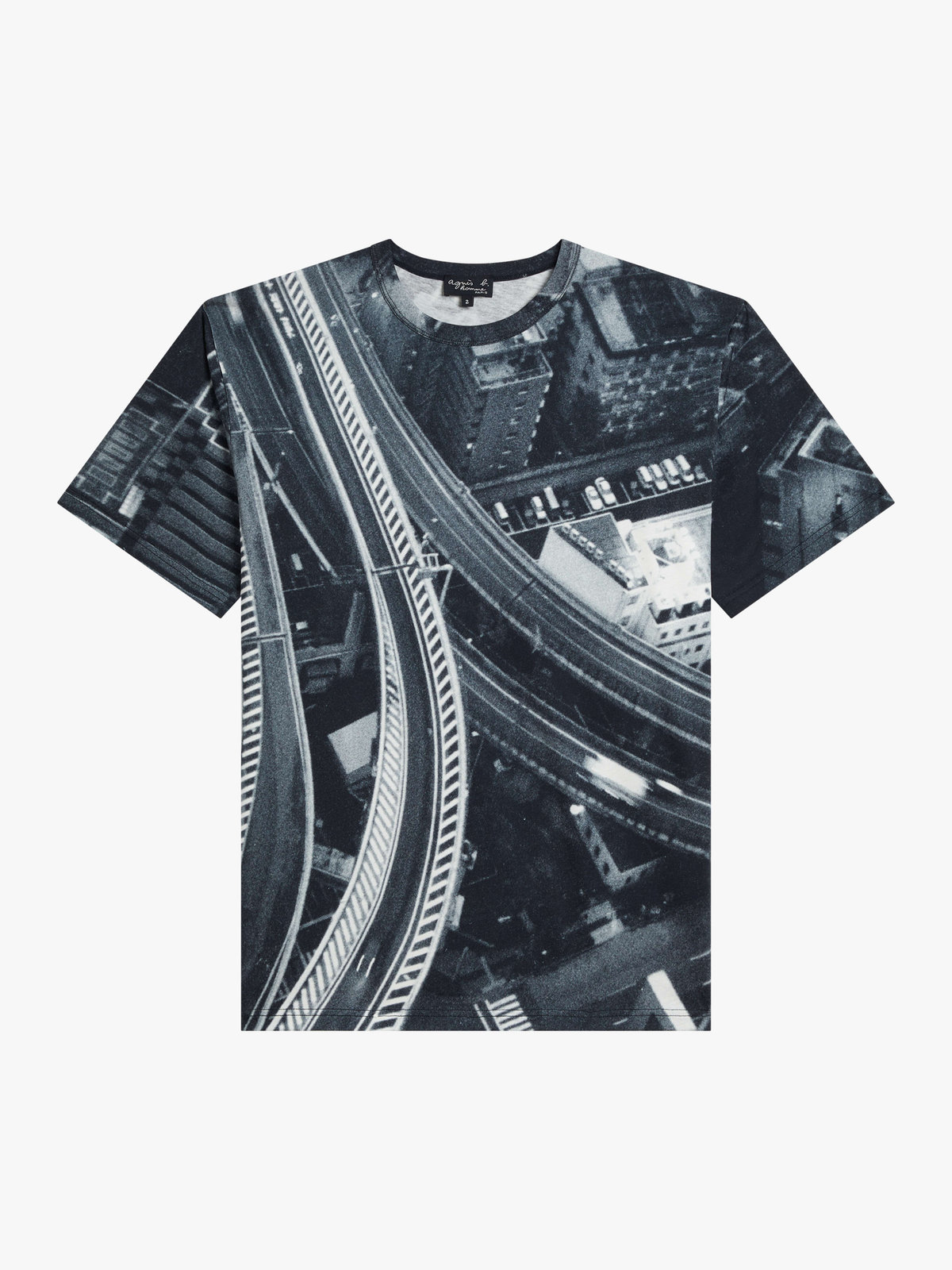 HOMME メンズ メンズ フォトプリント コットン 半袖 Tシャツ "View from Agnes’ hotel window in Tokyo" マルチ