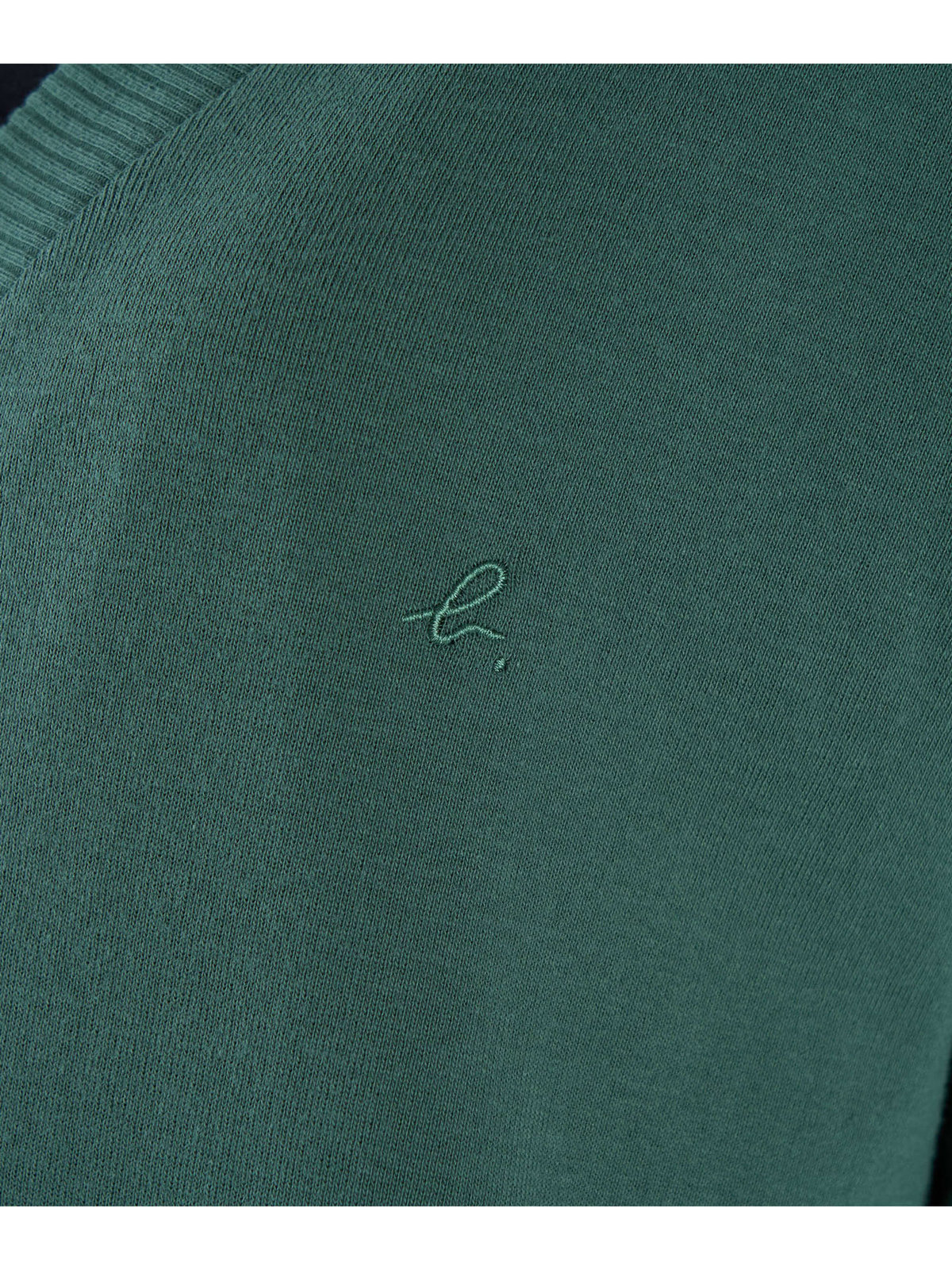 FEMME ウィメンズ ”b.”ロゴ刺繍 コットン Vネック ニットカーディガン ”Homme” グリーン系その他