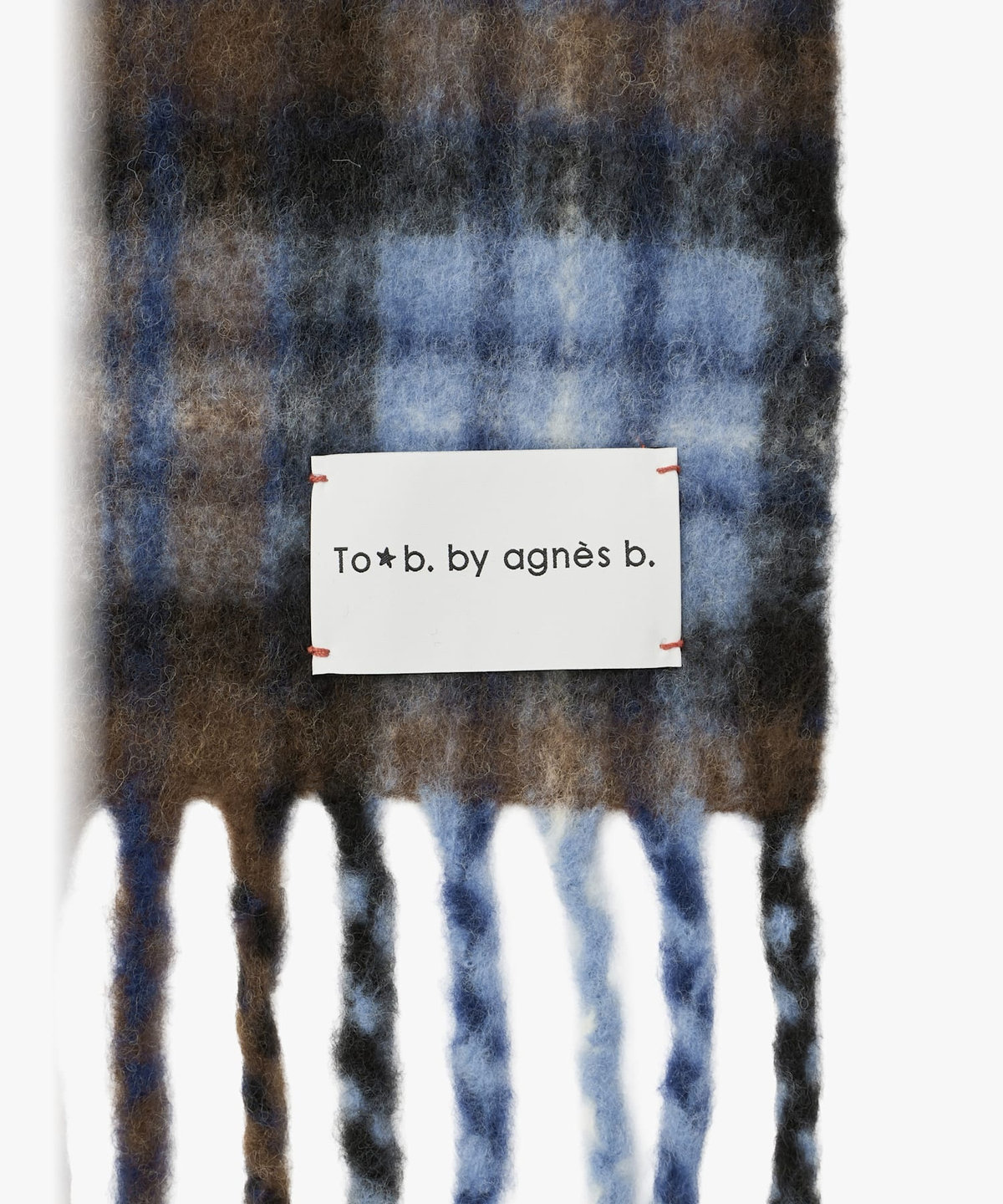 To b. by agnès b. チェック マフラー ブルー