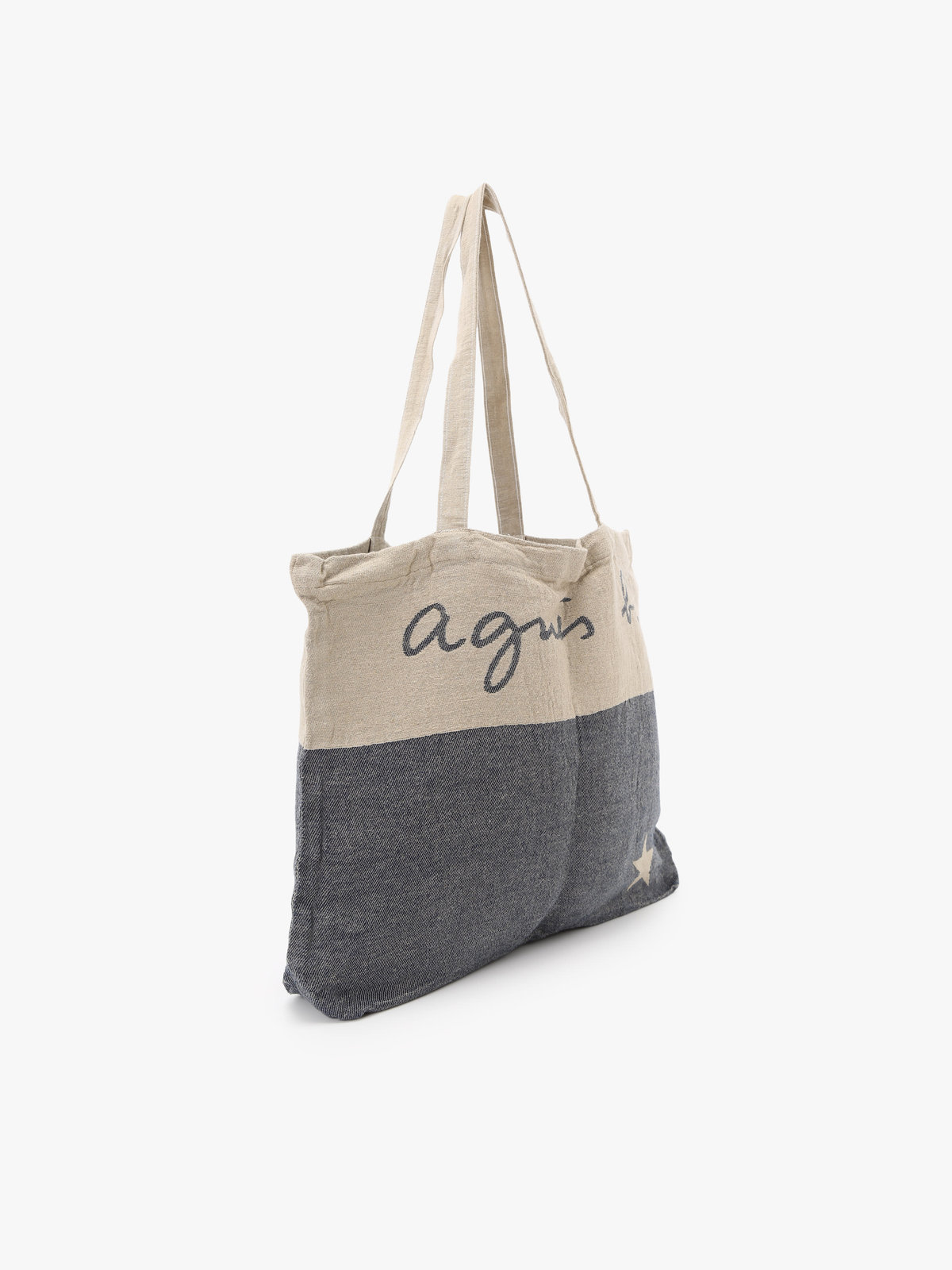 FEMME ウィメンズ 【Outlet】ロゴ プリント コットン リネン トートバッグ ”Elie” (ユニセックス) ネイビー