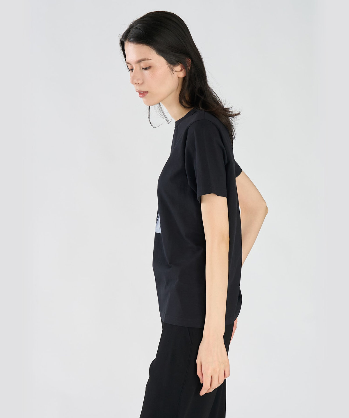 FEMME ウィメンズ 【by R 限定品】agnes b. フォトプリント コットン 半袖 Tシャツ ブラック