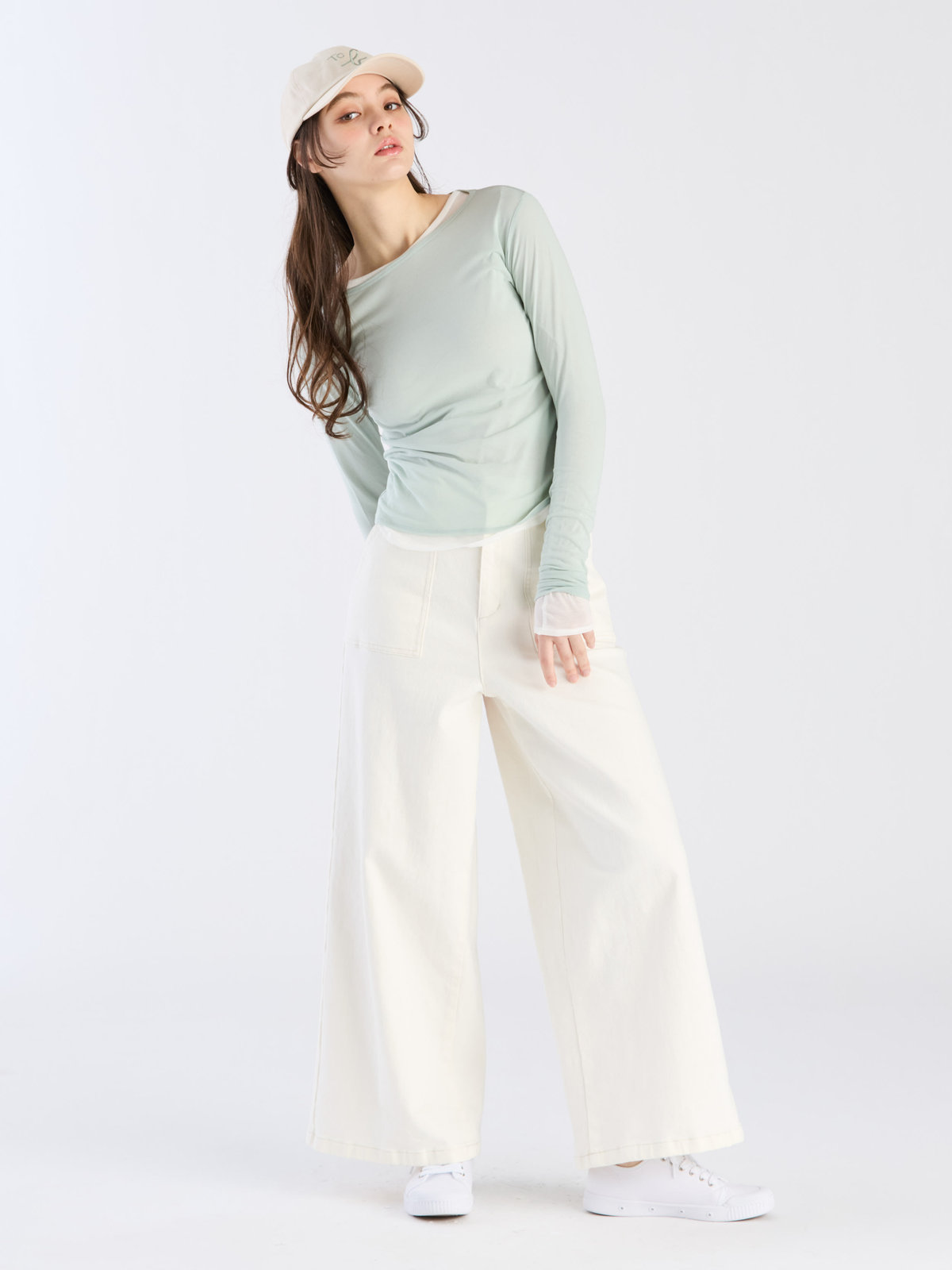 To b. by agnès b. 【Outlet】シアーロングTシャツ グリーン系その他