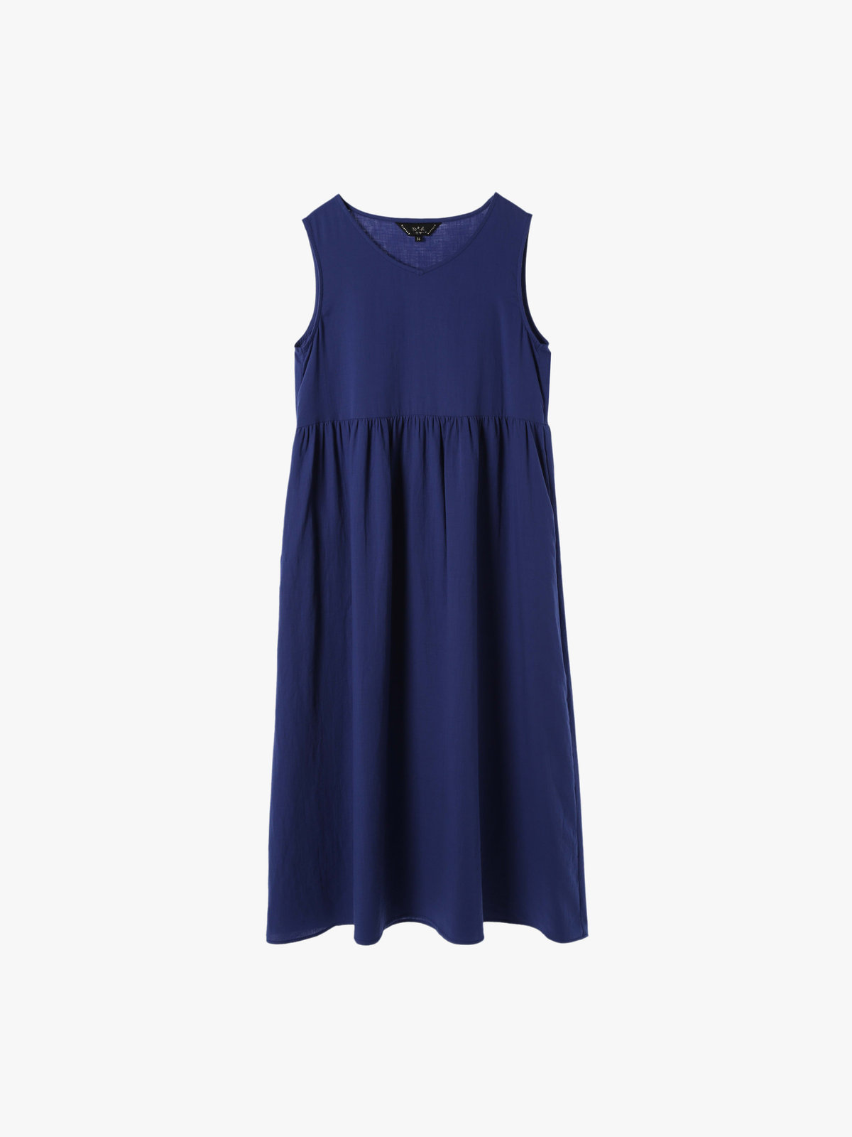 To b. by agnès b. 【Outlet】コットン Wガーゼ ノースリーブ ロングワンピース ブルー