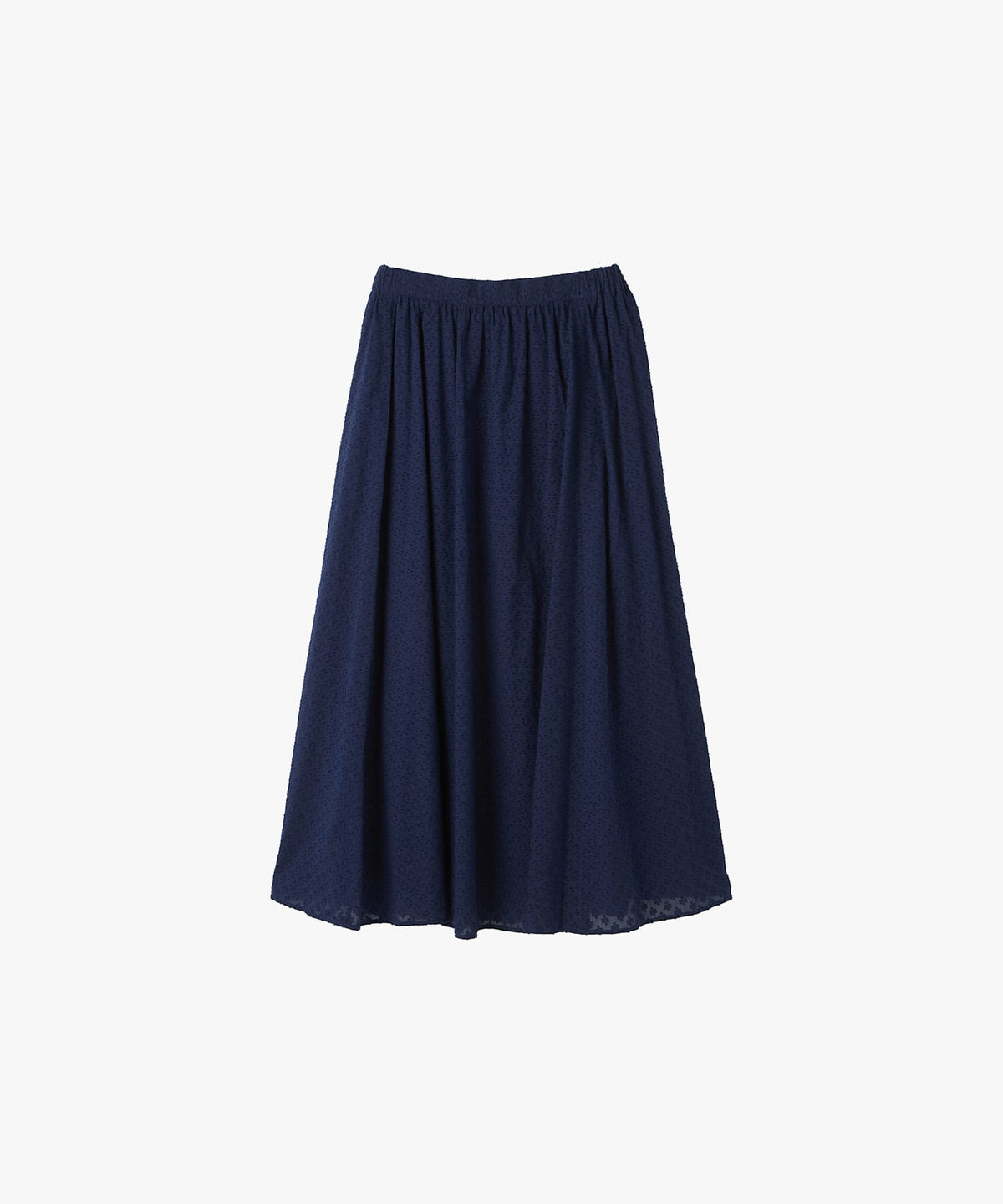 To b. by agnès b. フラワー コットン カット ジャカード スカート ネイビー