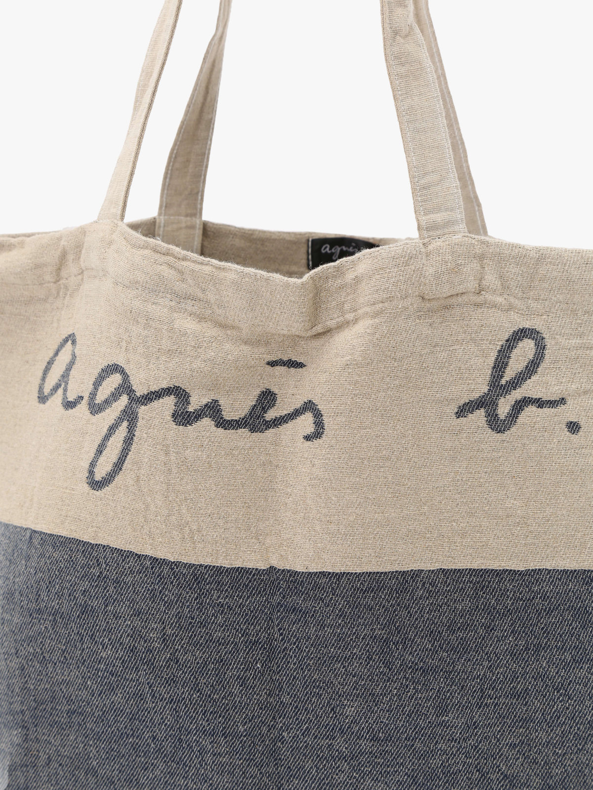 FEMME ウィメンズ 【Outlet】ロゴ プリント コットン リネン トートバッグ ”Elie” (ユニセックス) ネイビー
