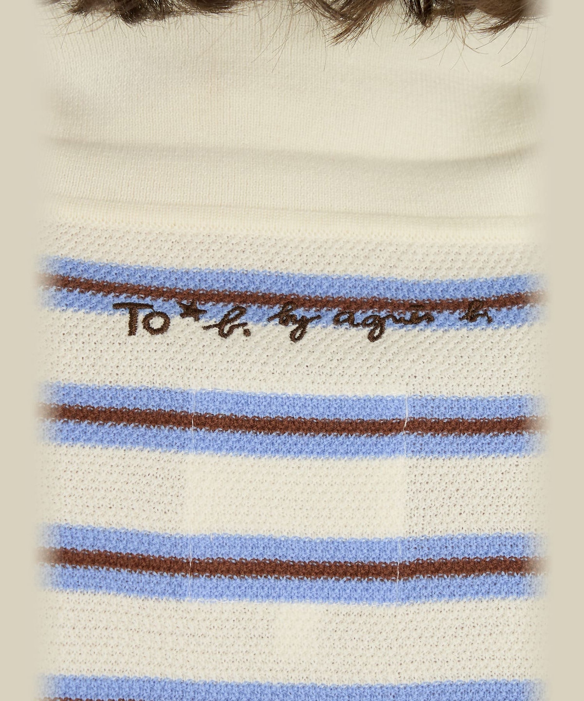 To b. by agnès b. To b. by agnes b.× green label relaxing ロゴ刺繍 コットン ニットポロ ホワイト系