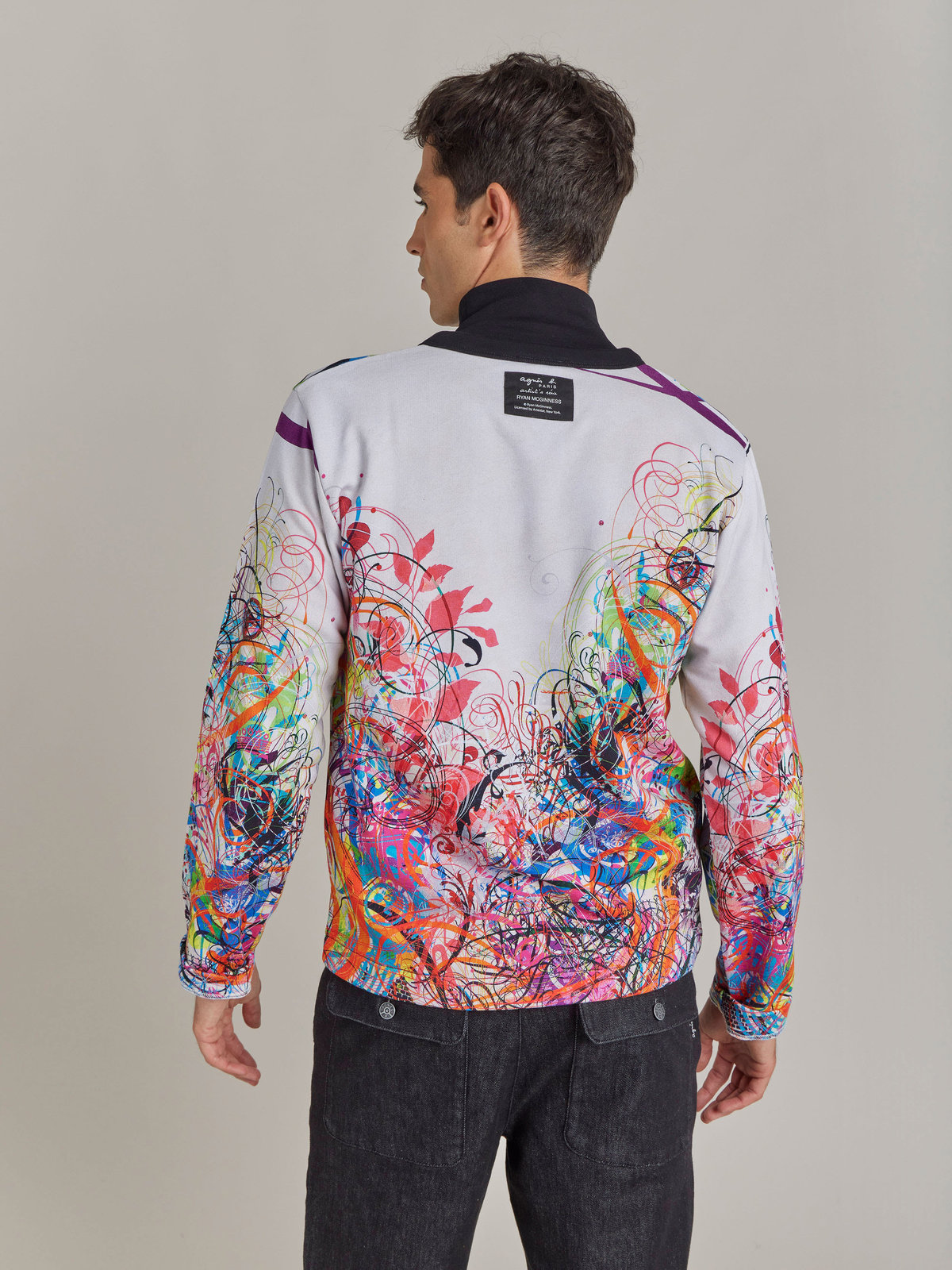 HOMME メンズ 【Outlet】NU37 CARDIGAN アーティスト ジップカーディガン Ryan McGinness マルチ