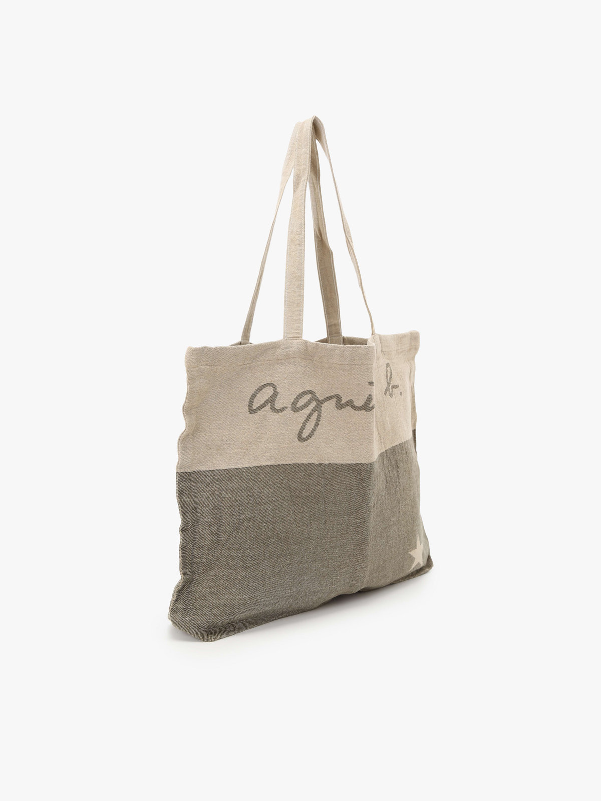 FEMME ウィメンズ 【Outlet】ロゴ プリント コットン リネン トートバッグ ”Elie” (ユニセックス) グリーン系その他