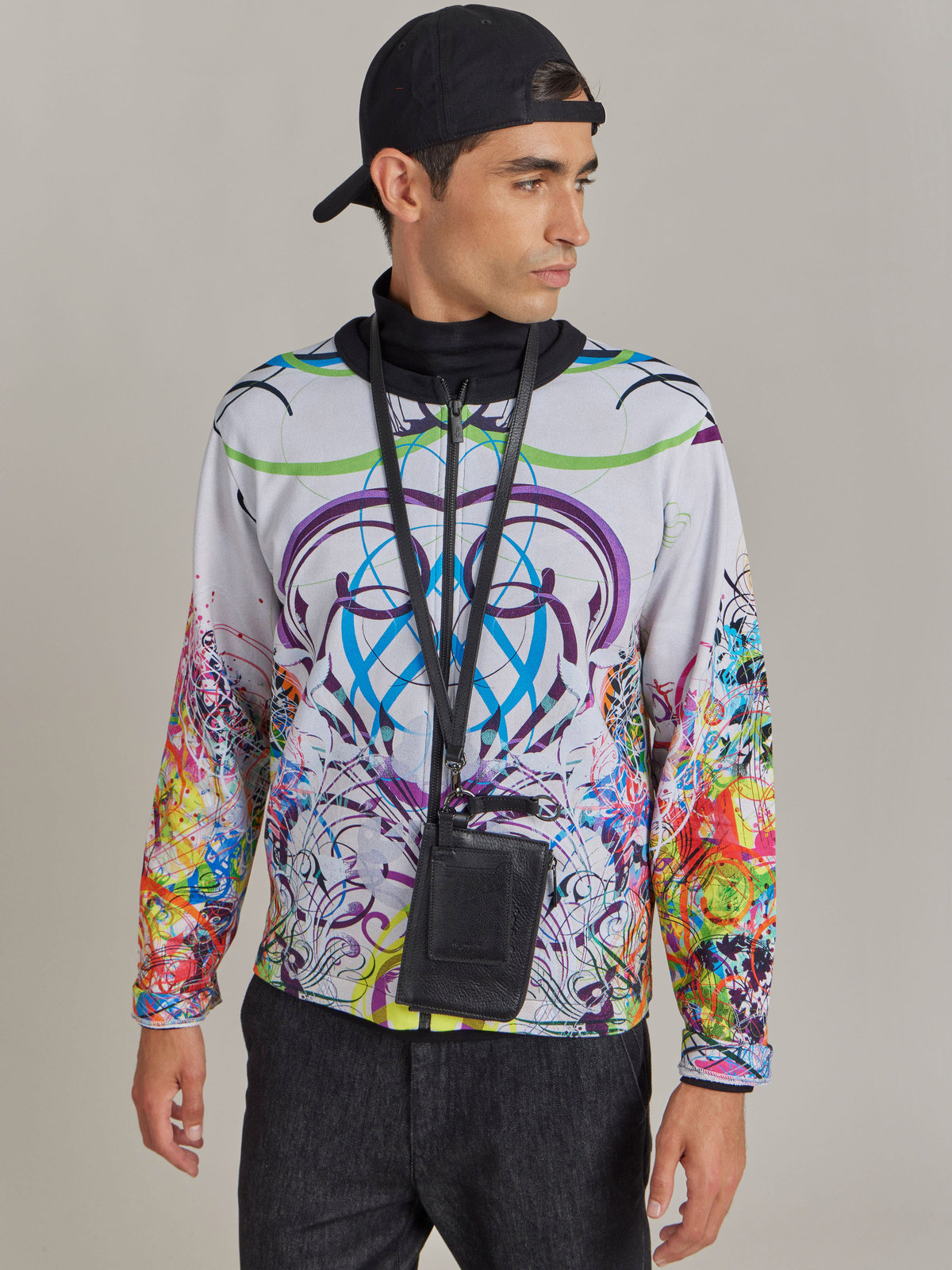 HOMME メンズ 【Outlet】NU37 CARDIGAN アーティスト ジップカーディガン Ryan McGinness マルチ