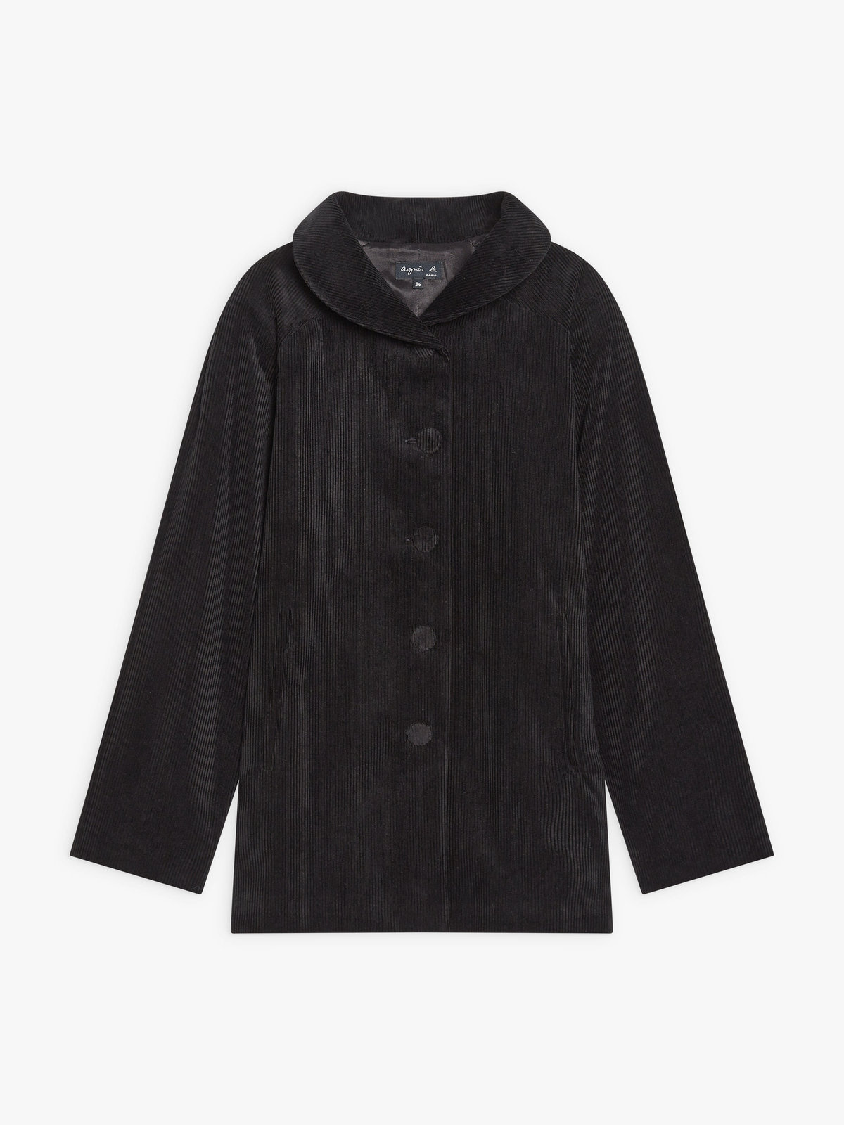 FEMME ウィメンズ 【Outlet】コーデュロイ コットン スタンドカラー ジャケット ブラック