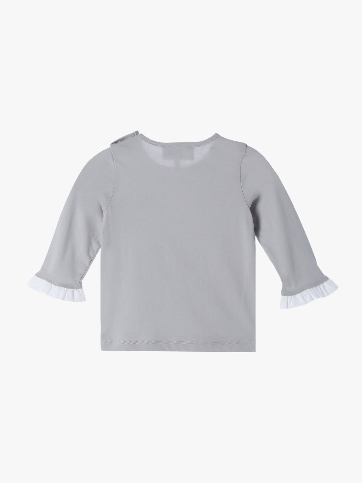 ENFANT ベビー ベビー コットン フリル 長袖 トップス グレー
