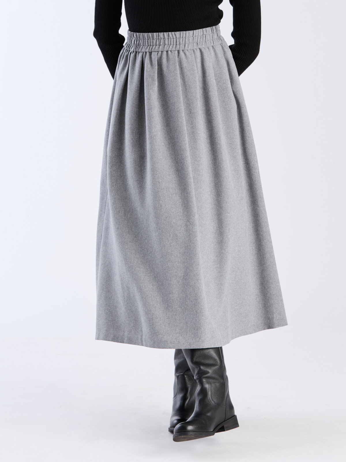 To b. by agnès b. 【Outlet】セミフレアスカート グレー