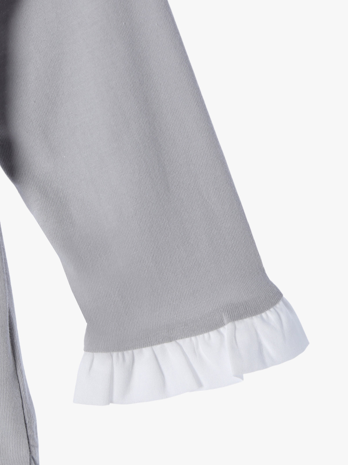 ENFANT ベビー ベビー コットン フリル 長袖 トップス グレー