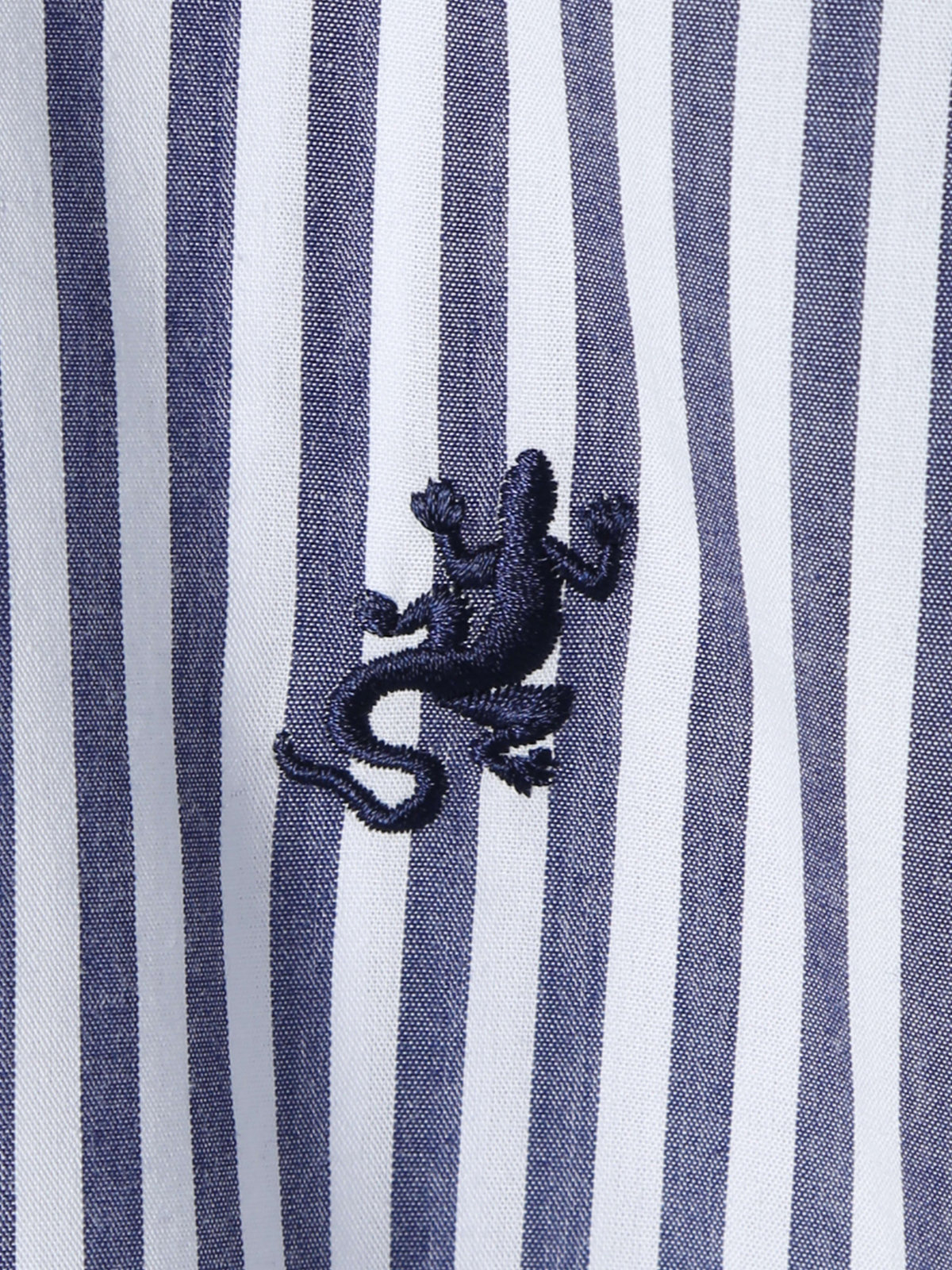 HOMME メンズ メンズ アイコニック 刺繍 ストライプ 長袖 シャツ ”Lezard” ブルー系その他