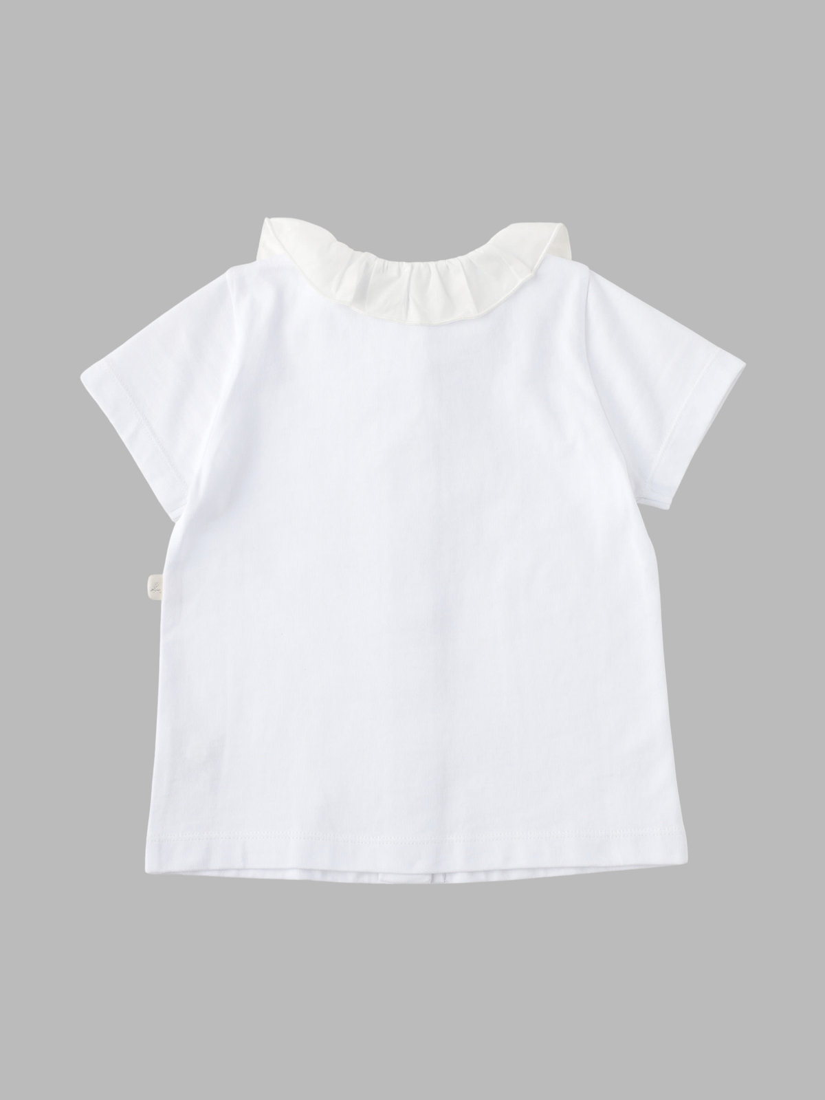 ENFANT ガールズ キッズ コットン 半袖 フリル ブラウス ホワイト