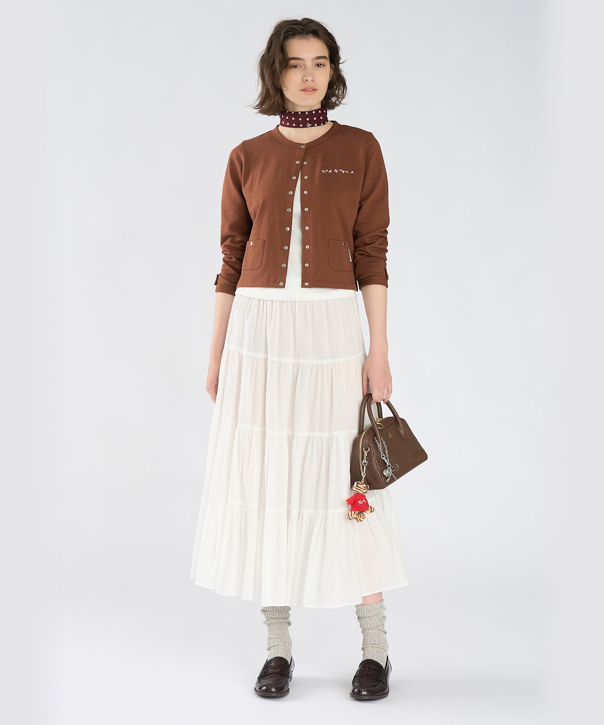 To b. by agnès b. To b. by agnes b.× green label relaxing オーガニックコットン ニュートラディショナルカーディガン ブラウン