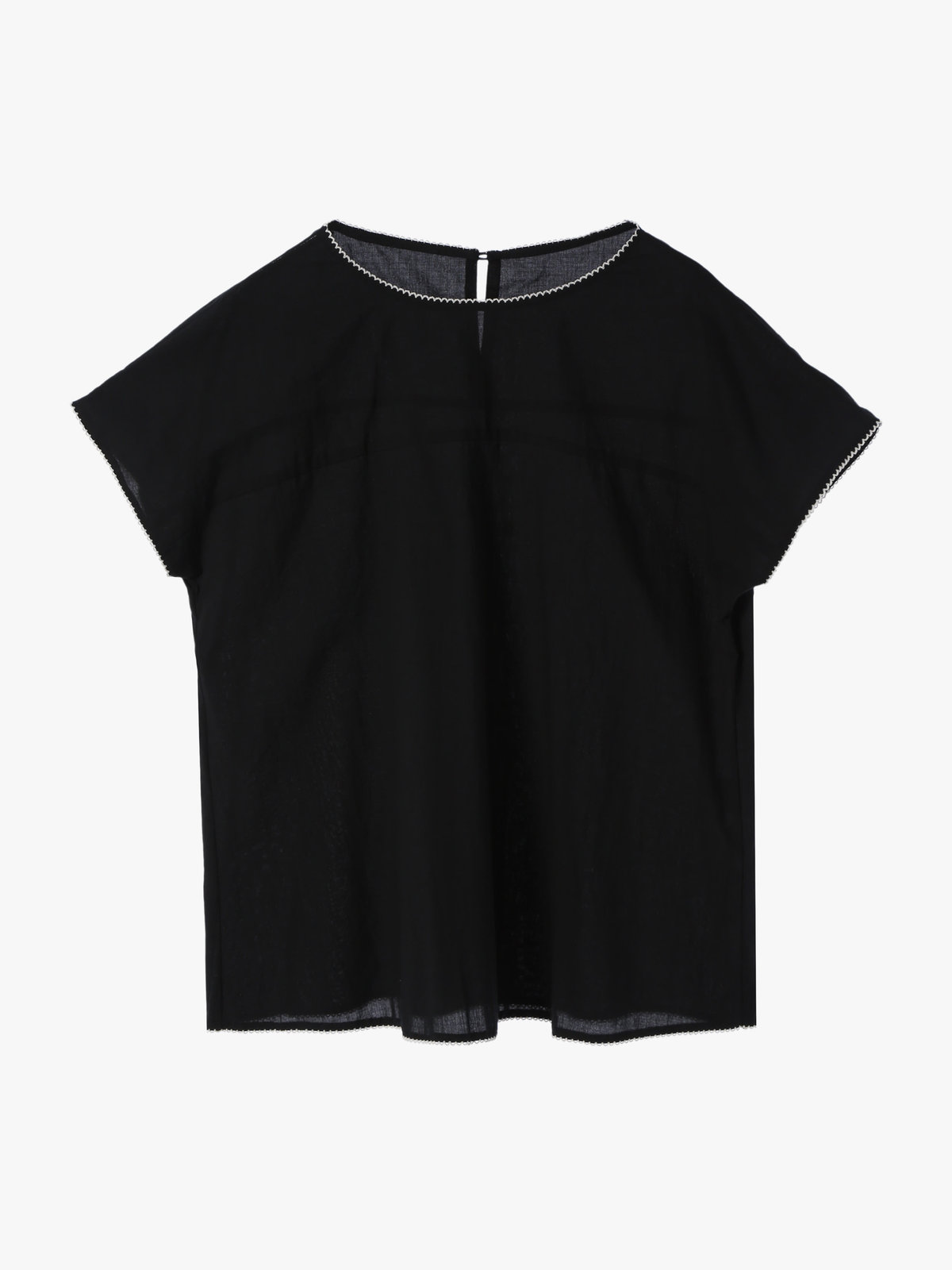 To b. by agnès b. 【Outlet】コットンローン 半袖 ブラウス ブラック