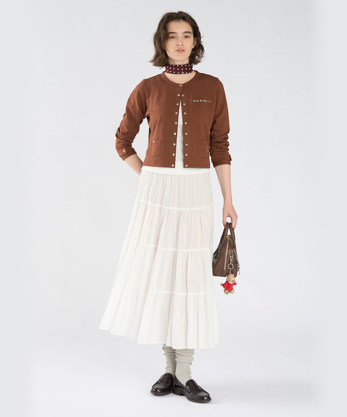 To b. by agnès b. To b. by agnes b.× green label relaxing オーガニックコットン ニュートラディショナルカーディガン ブラウン