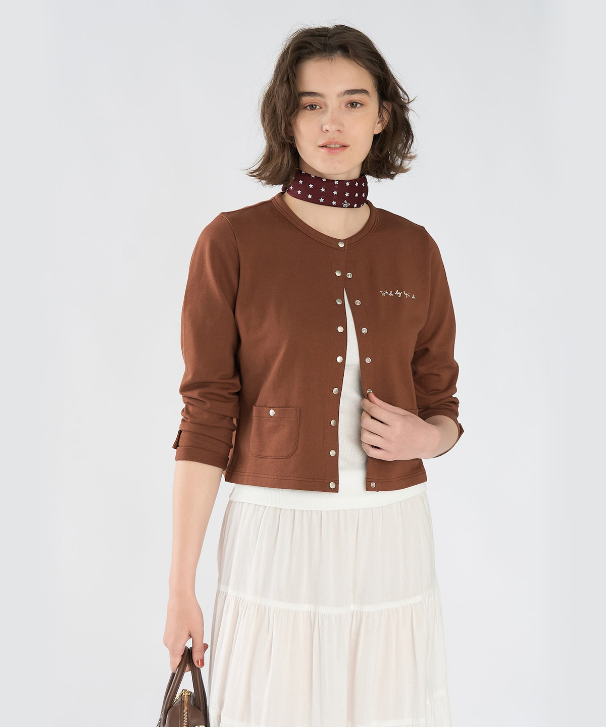 To b. by agnès b. To b. by agnes b.× green label relaxing オーガニックコットン ニュートラディショナルカーディガン ブラウン