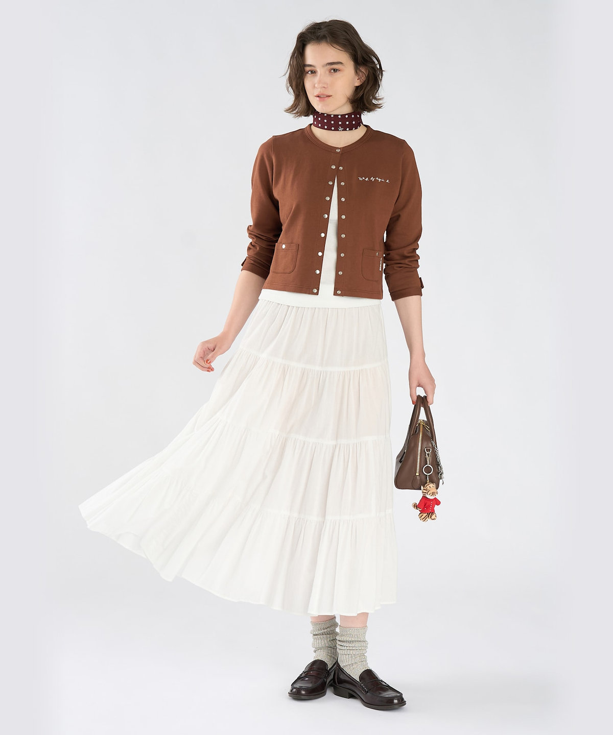 To b. by agnès b. To b. by agnes b.× green label relaxing オーガニックコットン ニュートラディショナルカーディガン ブラウン
