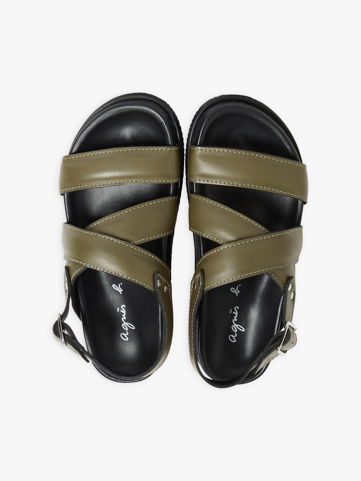 FEMME ウィメンズ レザー サンダル ”Yeli” グリーン系その他