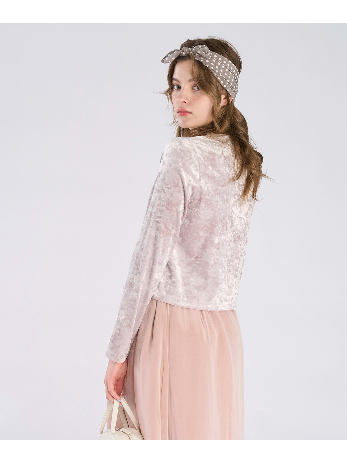 To b. by agnès b. 【Outlet】ベロア ジャージー カーディガン ベージュ