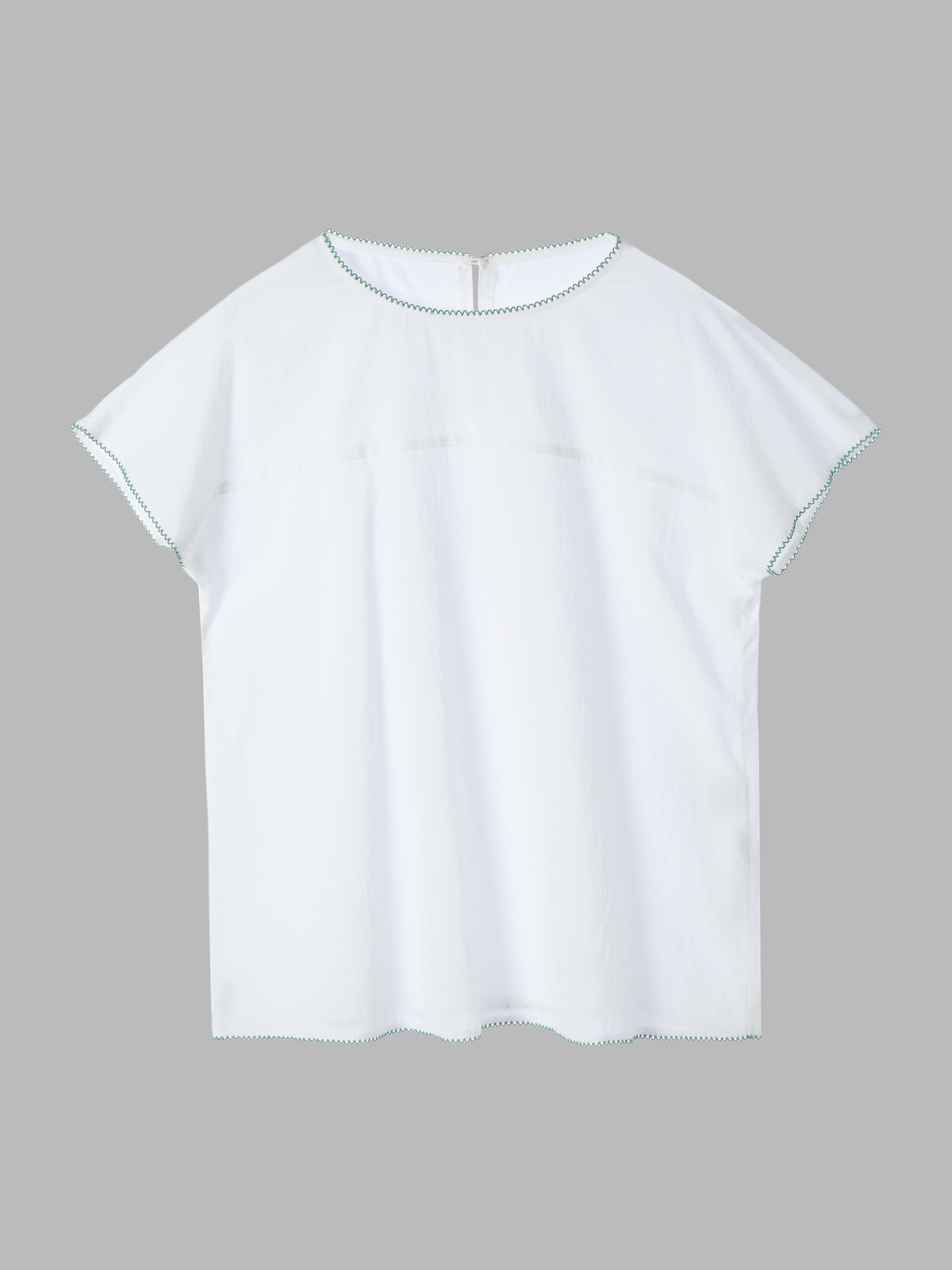 To b. by agnès b. 【Outlet】コットンローン 半袖 ブラウス ホワイト