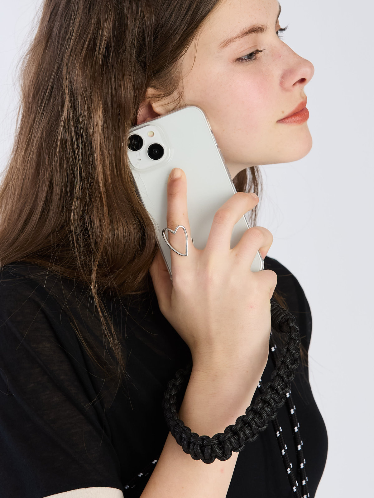 To b. by agnès b. モバイル ショルダーストラップ＆ハンドルストラップ セット ブラック