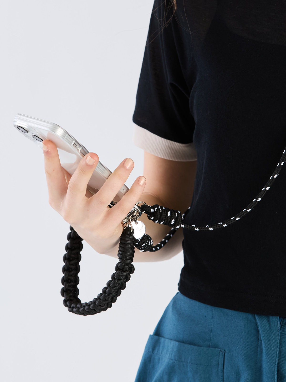 To b. by agnès b. モバイル ショルダーストラップ＆ハンドルストラップ セット ブラック